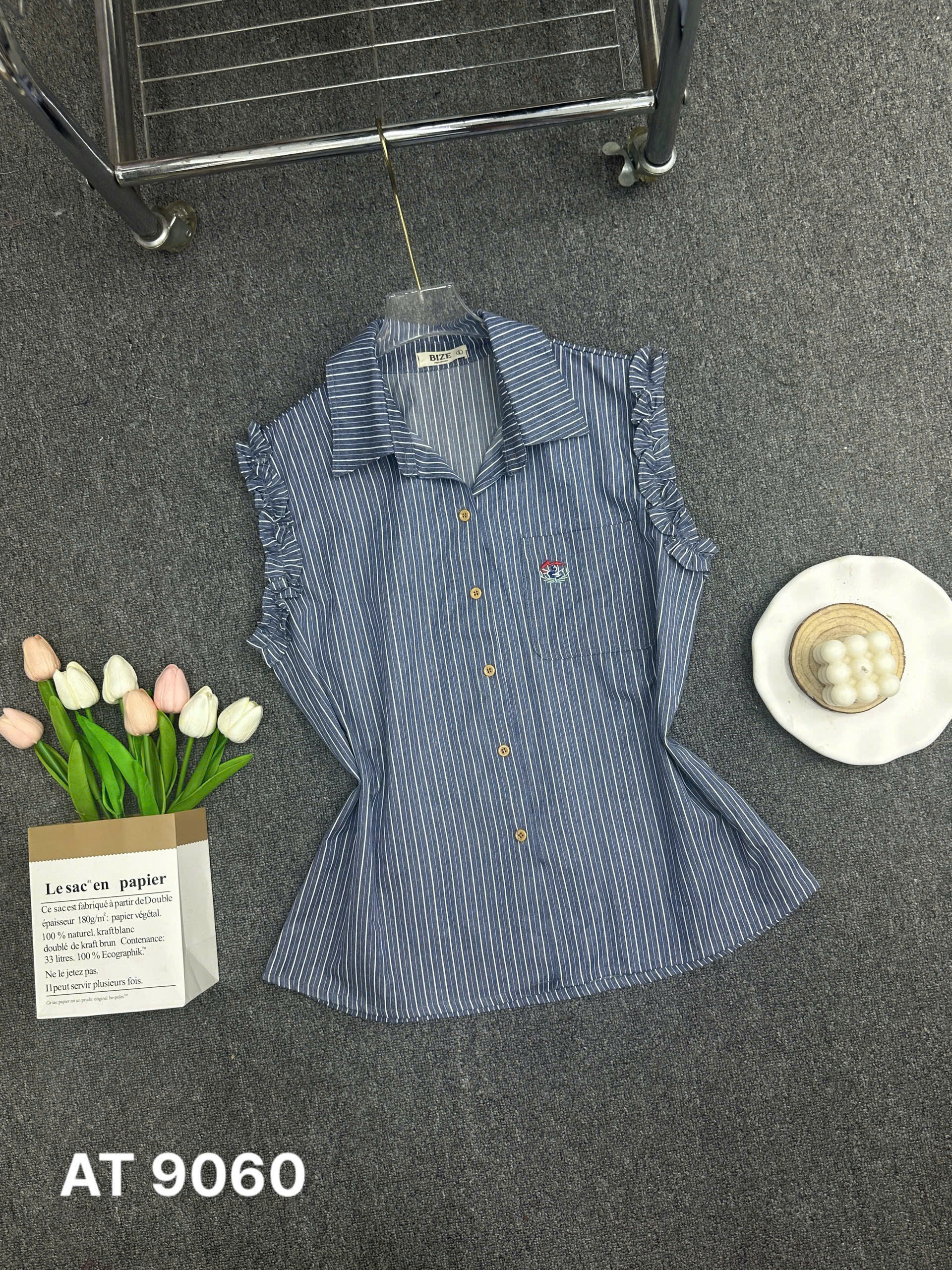 BIGSIZE- Áo sơ mi cộc tay thêu T- AT9060_thumbnail_2