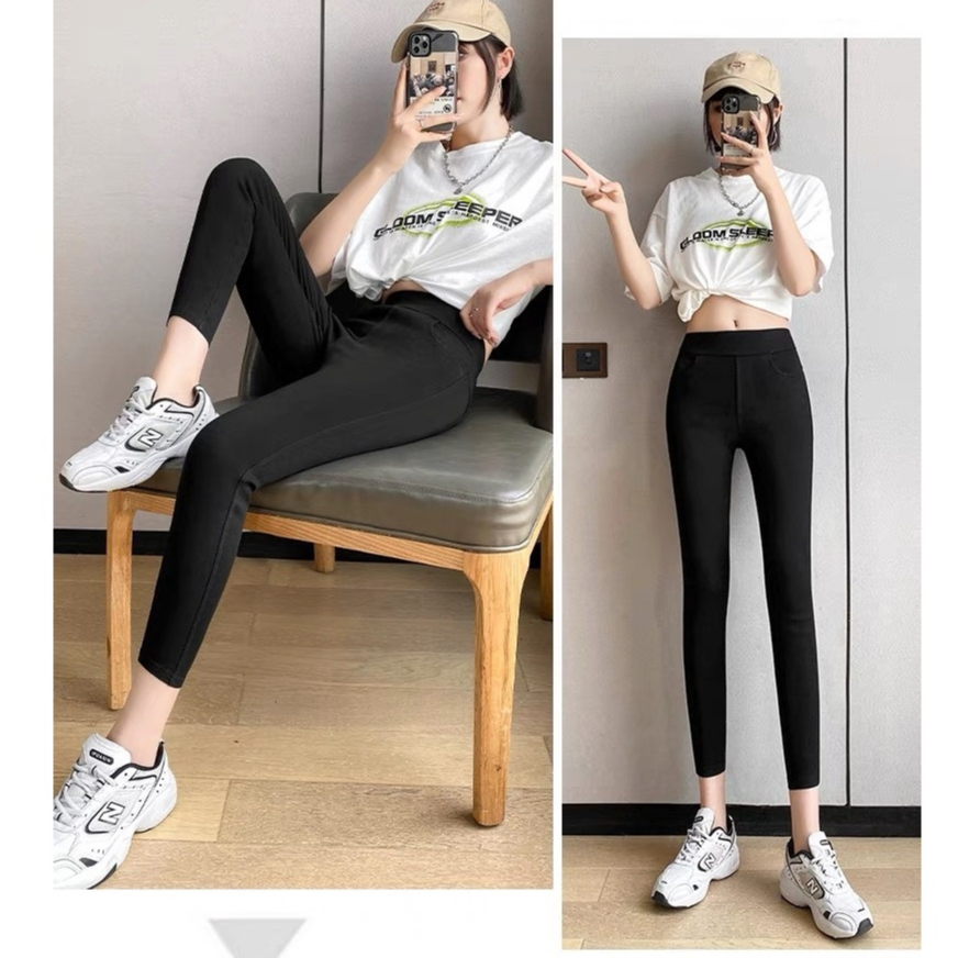 Quần legging nữ cạp cao có túi chất liệu umi co giãn 4 chiều - Loza LQ103200_thumbnail_1