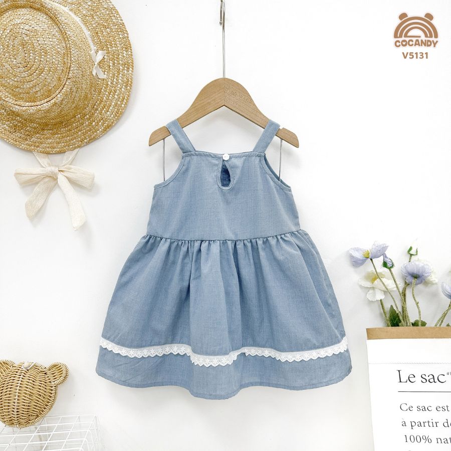 Váy cộc XANH 2 dây phối viền ren_thumbnail_1