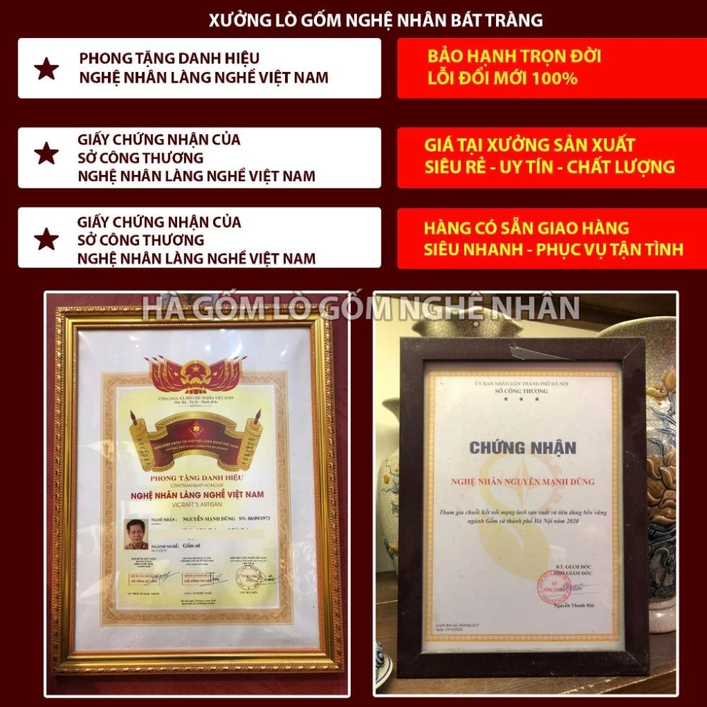 HG347 Đồ Thờ Cúng Bộ 20 món ban thờ 1M75 men lam nghệ nhân Bát Tràng chế tác TẶNG Thất Bảo, Tro Nếp_thumbnail_2