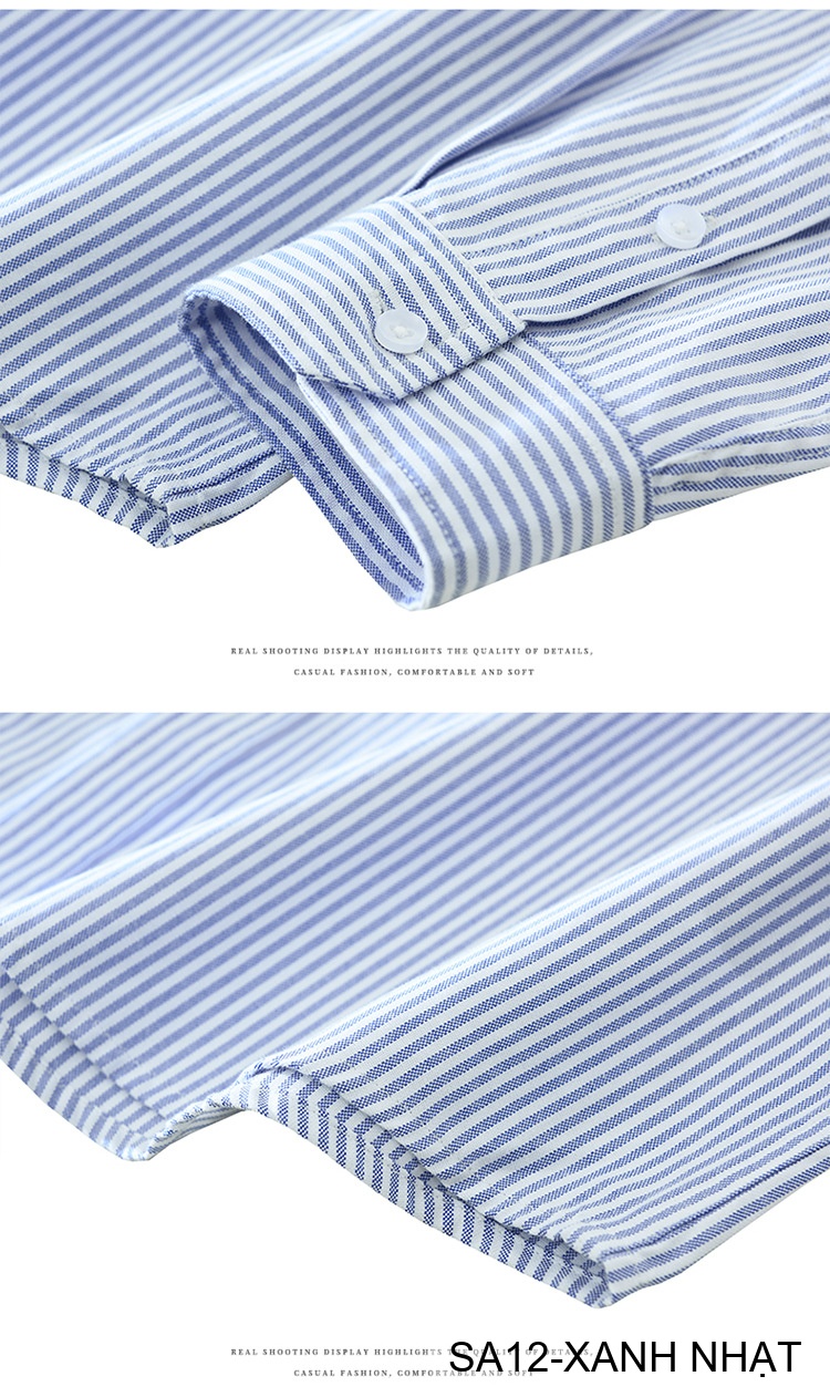 SA12 - Áo sơ mi nam dài tay sọc ngang phong cách Nhật Bản, chất cotton mềm mại, dáng rộng thoải mái_thumbnail_9