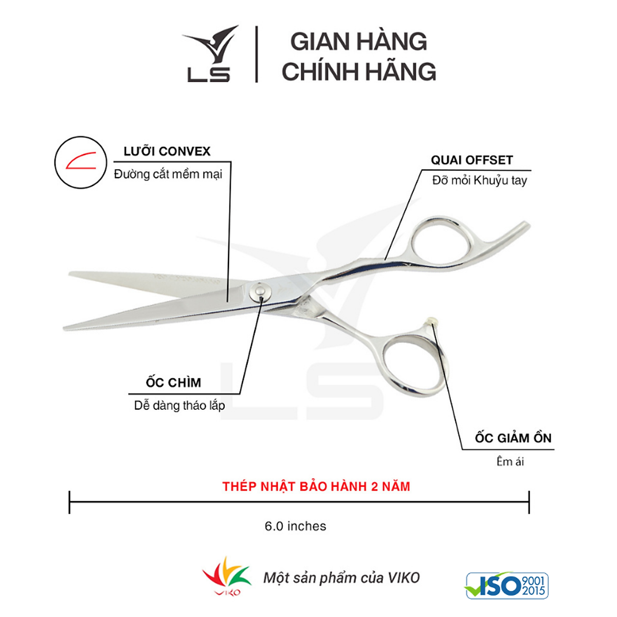 Kéo cắt tóc Viko LS CB13L/6.0  (Tay trái)_thumbnail_4