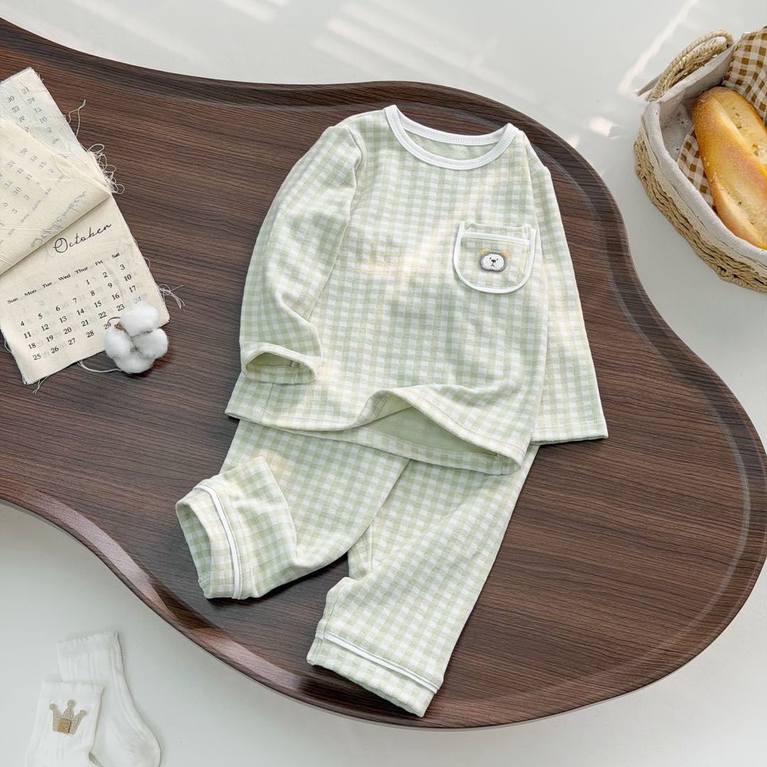 Bộ dài XANH LÁ caro gấu