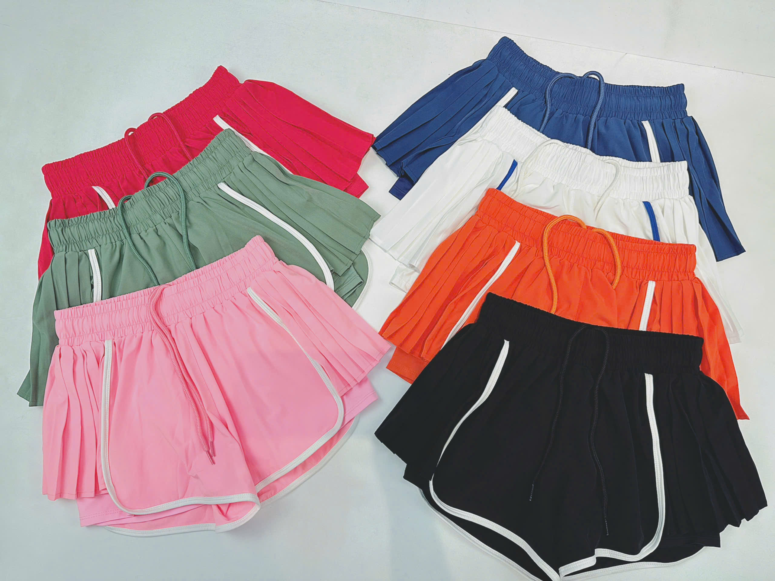 Quần Đùi Thể Thao Nữ Boxer 2 Lớp Xếp Li 2 Bên Phối Viền_thumbnail_7