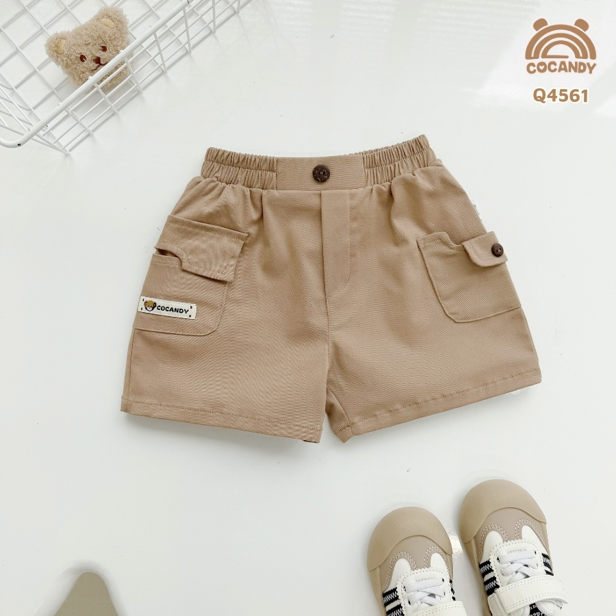 Quần cộc kaki NÂU túi ốp 2 bên phối logo_thumbnail_3