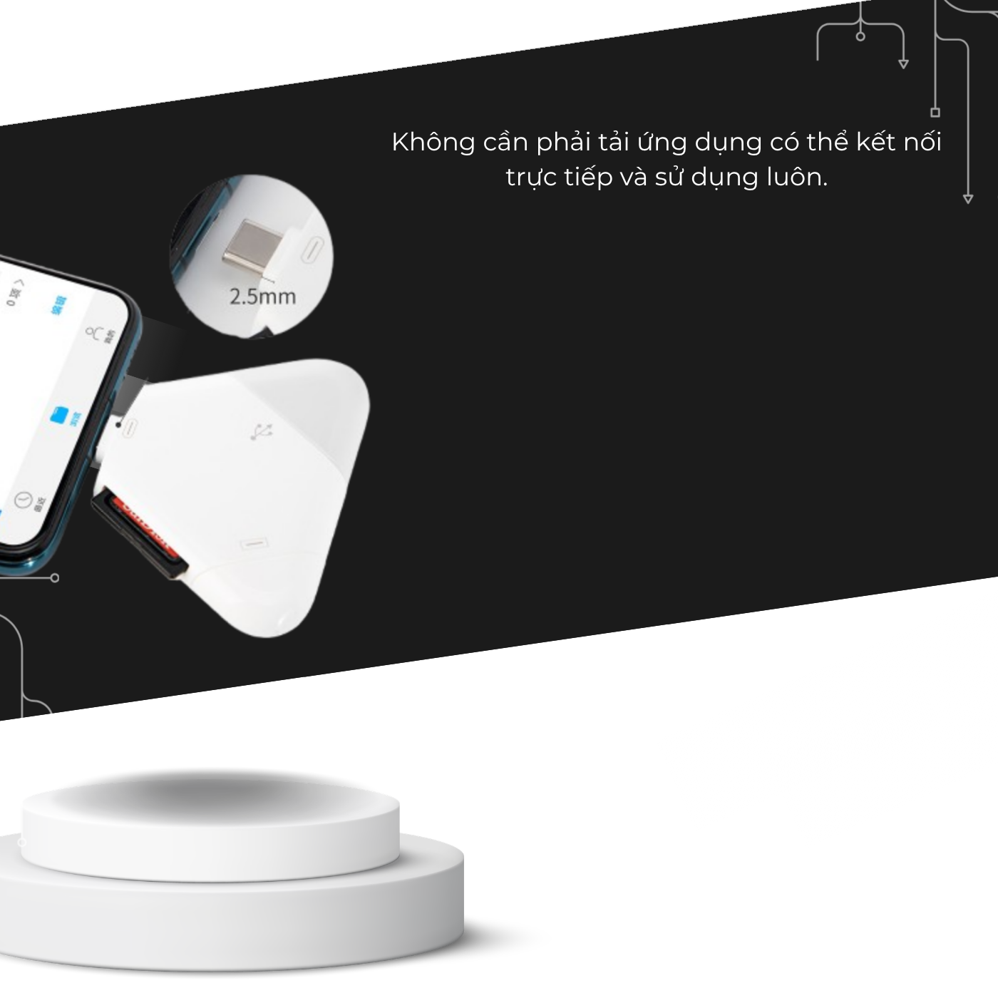 T-ECO SHOP | Đầu Đọc Thẻ Nhớ 3 Trong 1 OTG – TF/Micro SD, Dùng Cho Điện Thoại, Cắm Là Dùng_thumbnail_2