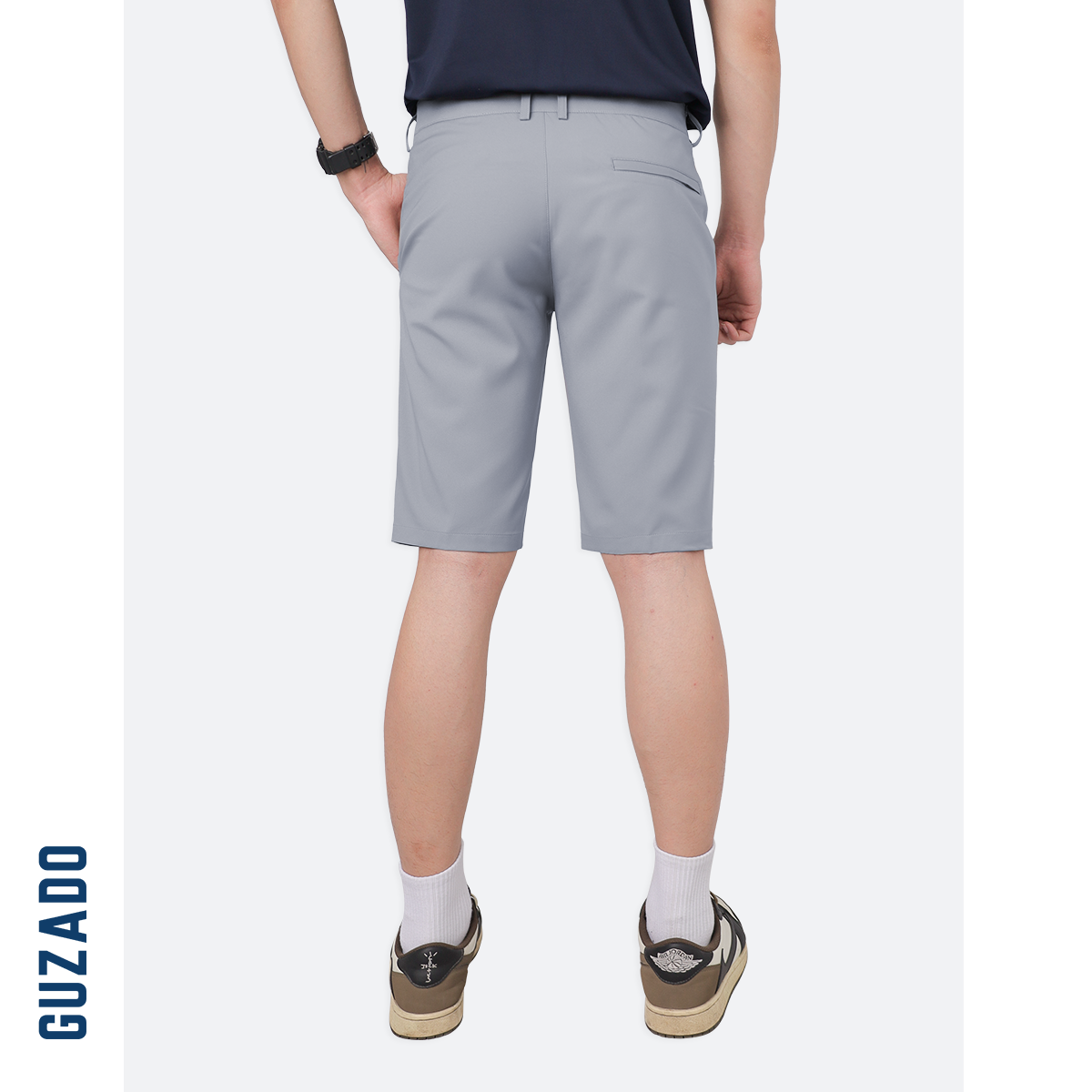 Quần Short Tây Âu Nam GUZADO Kaki Giữ Form Cạp Cúc GSR15_thumbnail_15