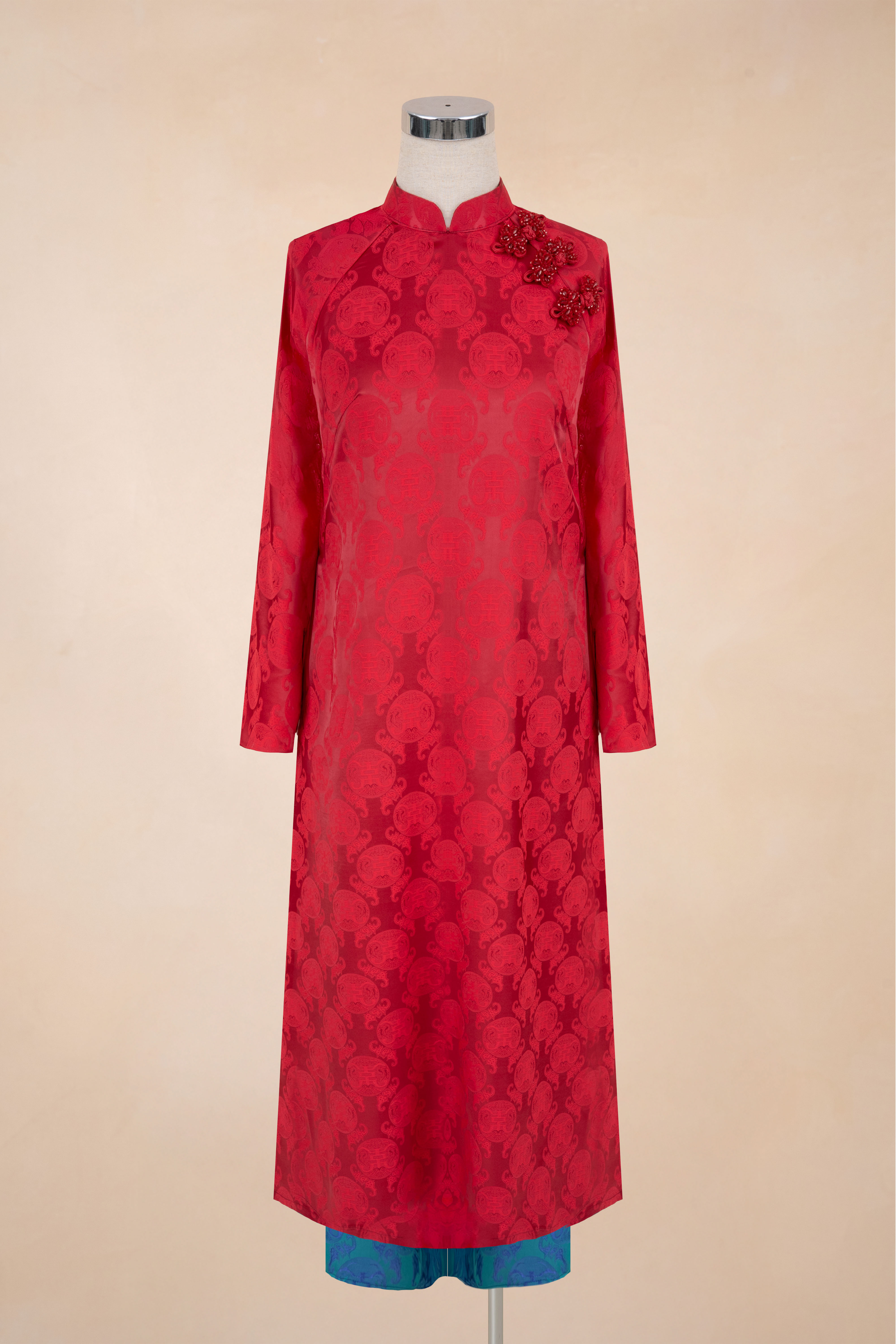 Áo Dài Lụa Hoạ Tiết