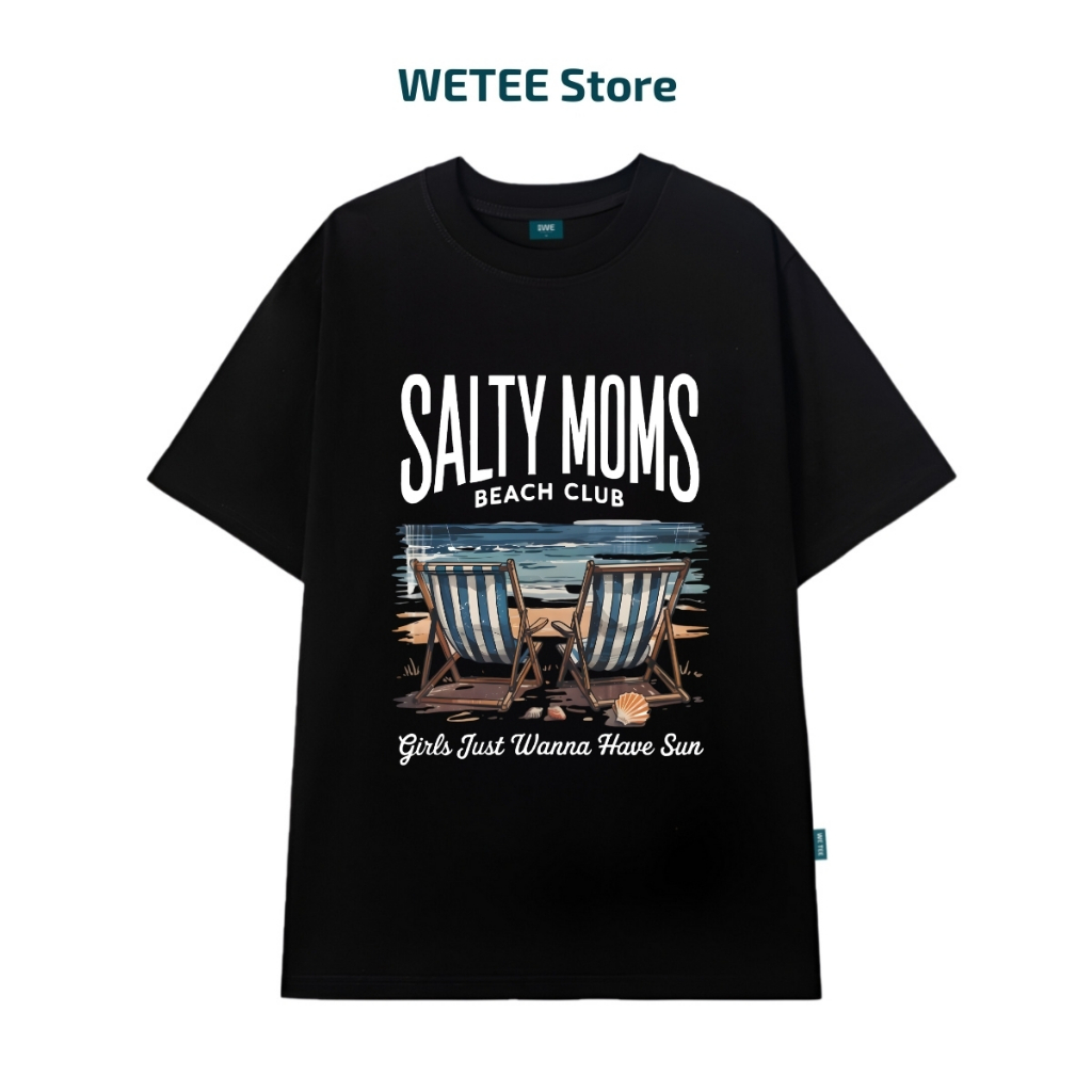 Áo thun unisex UX30-1178 chữ SALTY MOMS ghế trên biển  dáng oversized local brand WETEE_thumbnail_5
