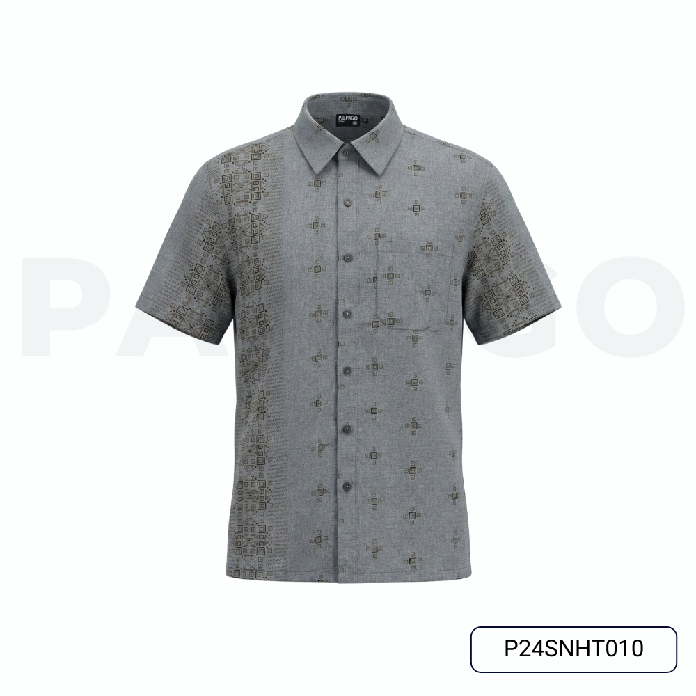 Áo sơ mi nam trung niên PAPAGO tay ngắn vải xô đũi lai ngang in họa tiết - P24SNHT010_thumbnail_8