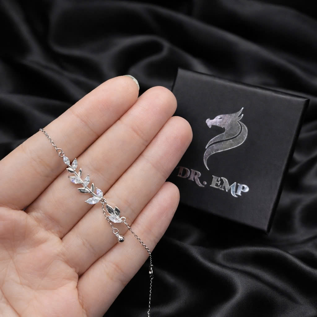 vòng tay bạc xi bạch kim charm hoa lá thiên nhiên_thumbnail_3