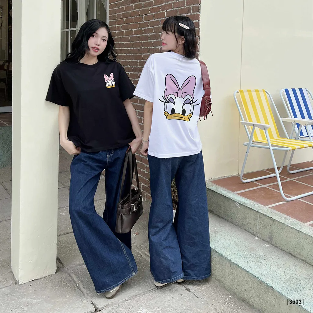 Áo thun boxy nữ hoạt hình chuột donald Miucho 3603_thumbnail_5