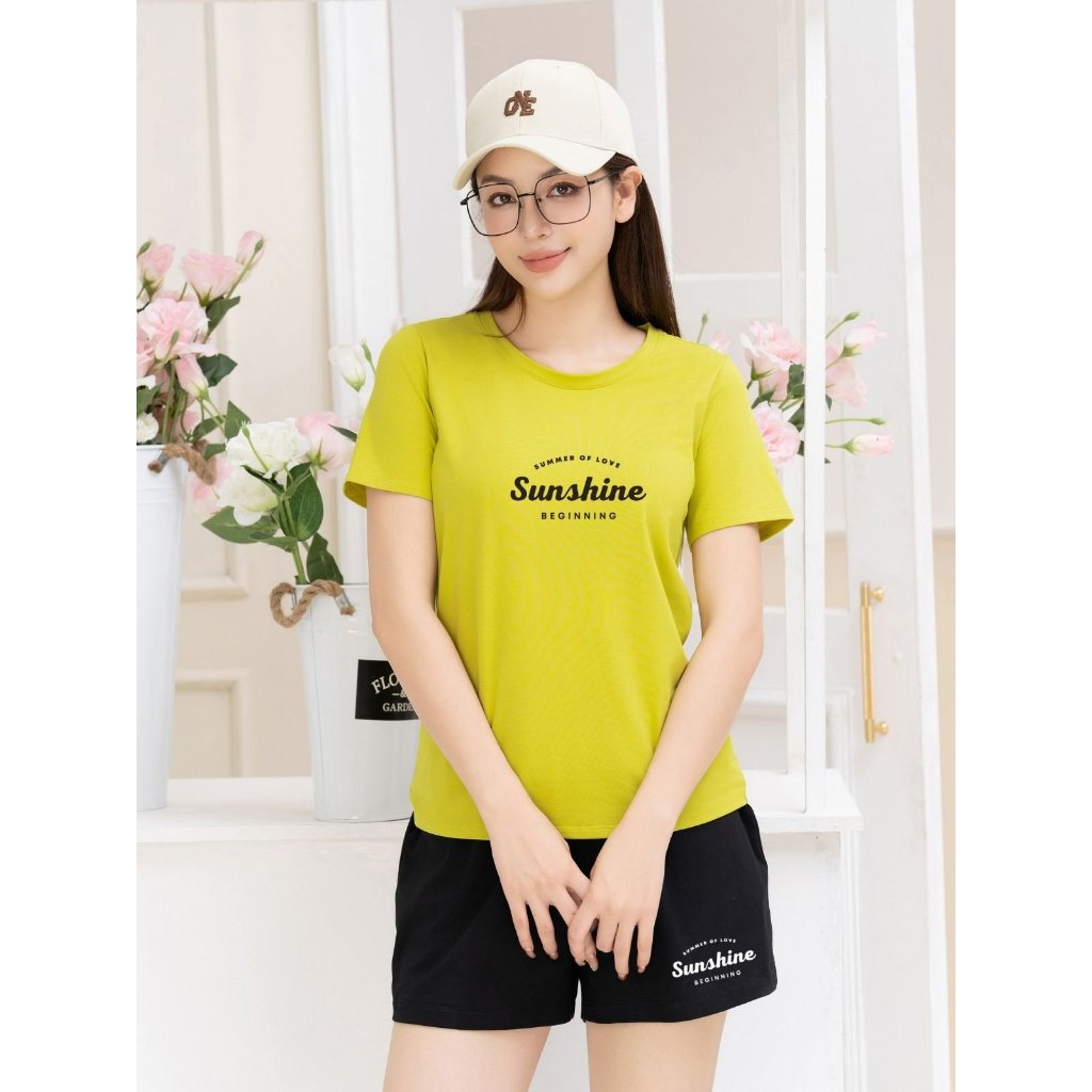 [Form Vừa] Bộ đồ nữ dáng vừa- Set đồ nữ mặc nhà mùa hè (áo thun + quần đùi) - LOZA G0132