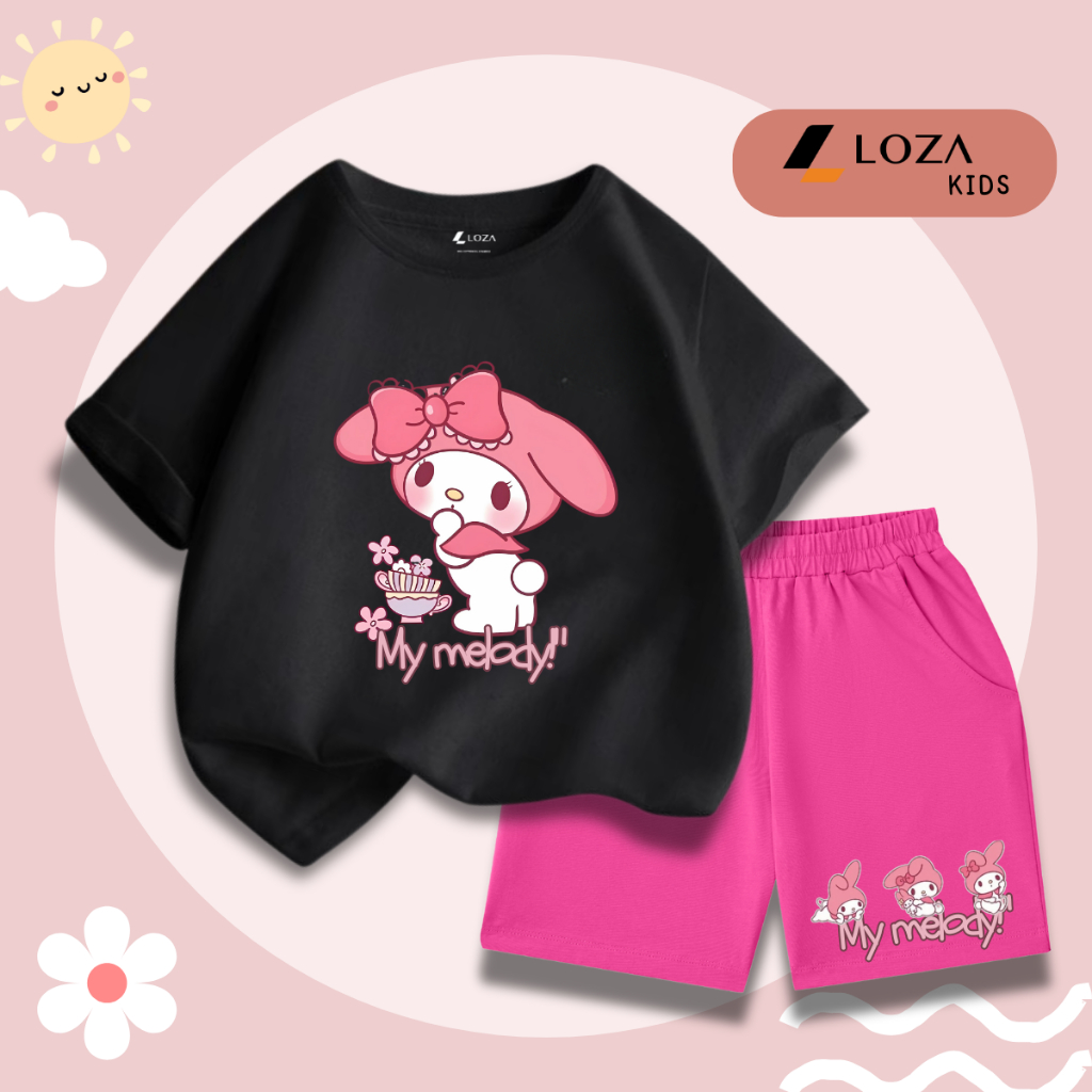 Bộ đồ bé gái in hình 