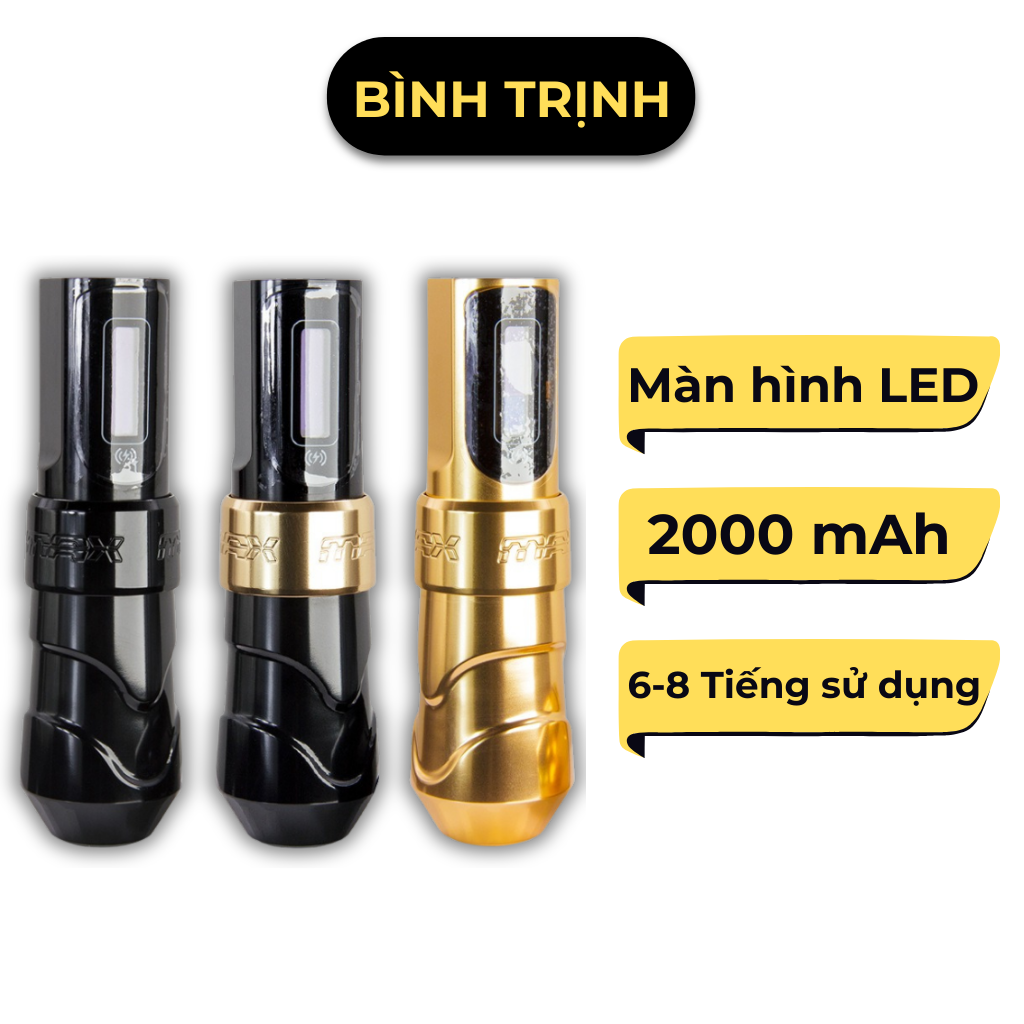 Máy Xăm Flux Pen – Không Dây – Pin Rời 2000mAh – Màn Hình LED Hiện Đại