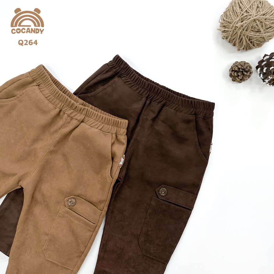 Quần dài nhung NÂU NHẠT túi ống_thumbnail_4