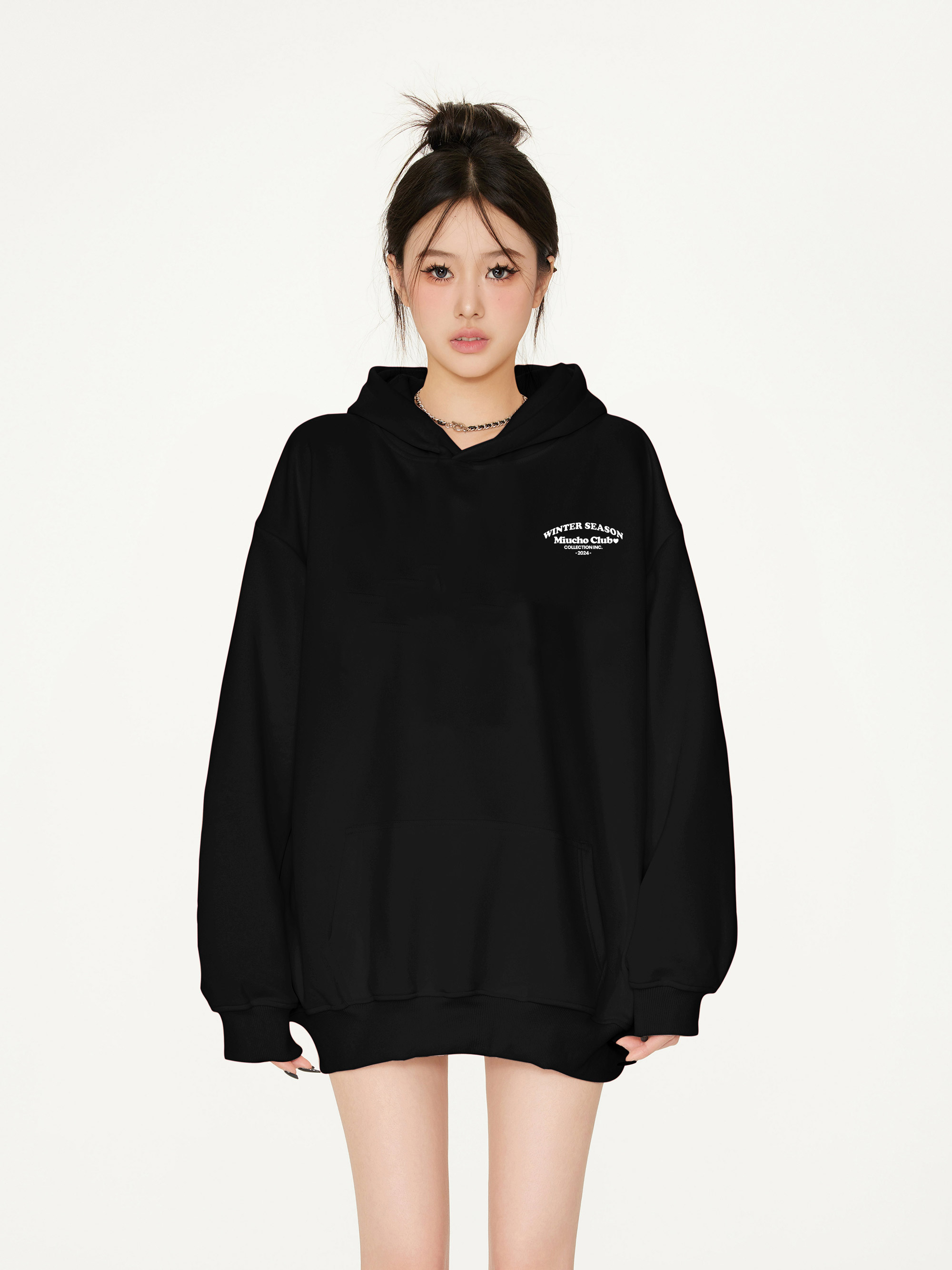 Áo hoodie nữ form rộng dày dặn vải nỉ chân cua HDD1632 Miucho in mix_thumbnail_4