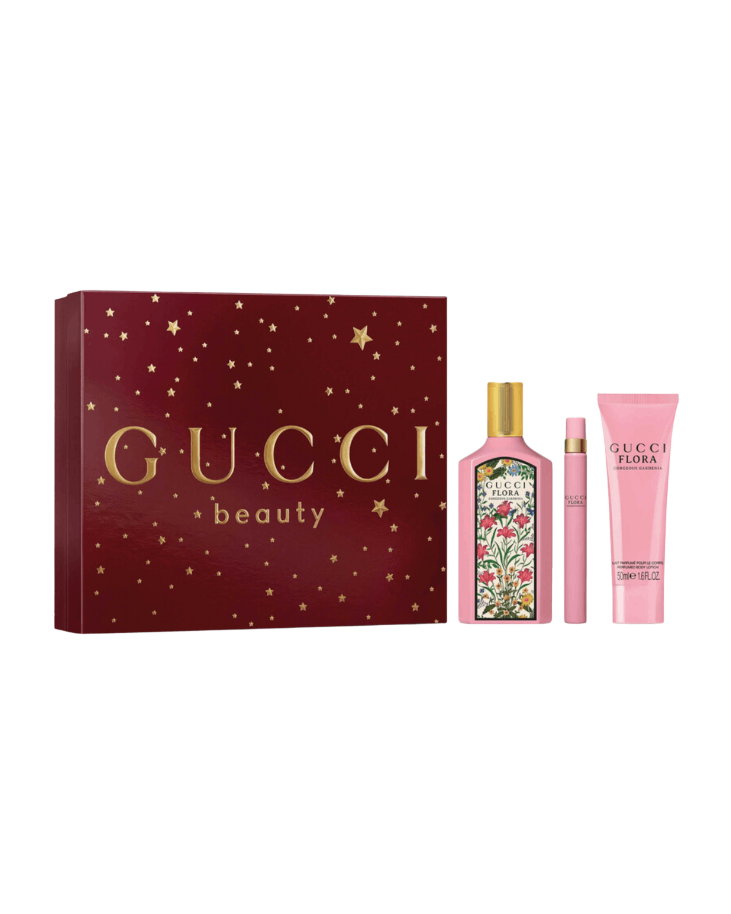 Set Gucci Flora Gorgeous Gardenia EDP 3pcs ( EDP 100ml + EDP 5ml + EDP 7,4ml ) ( Hồng )