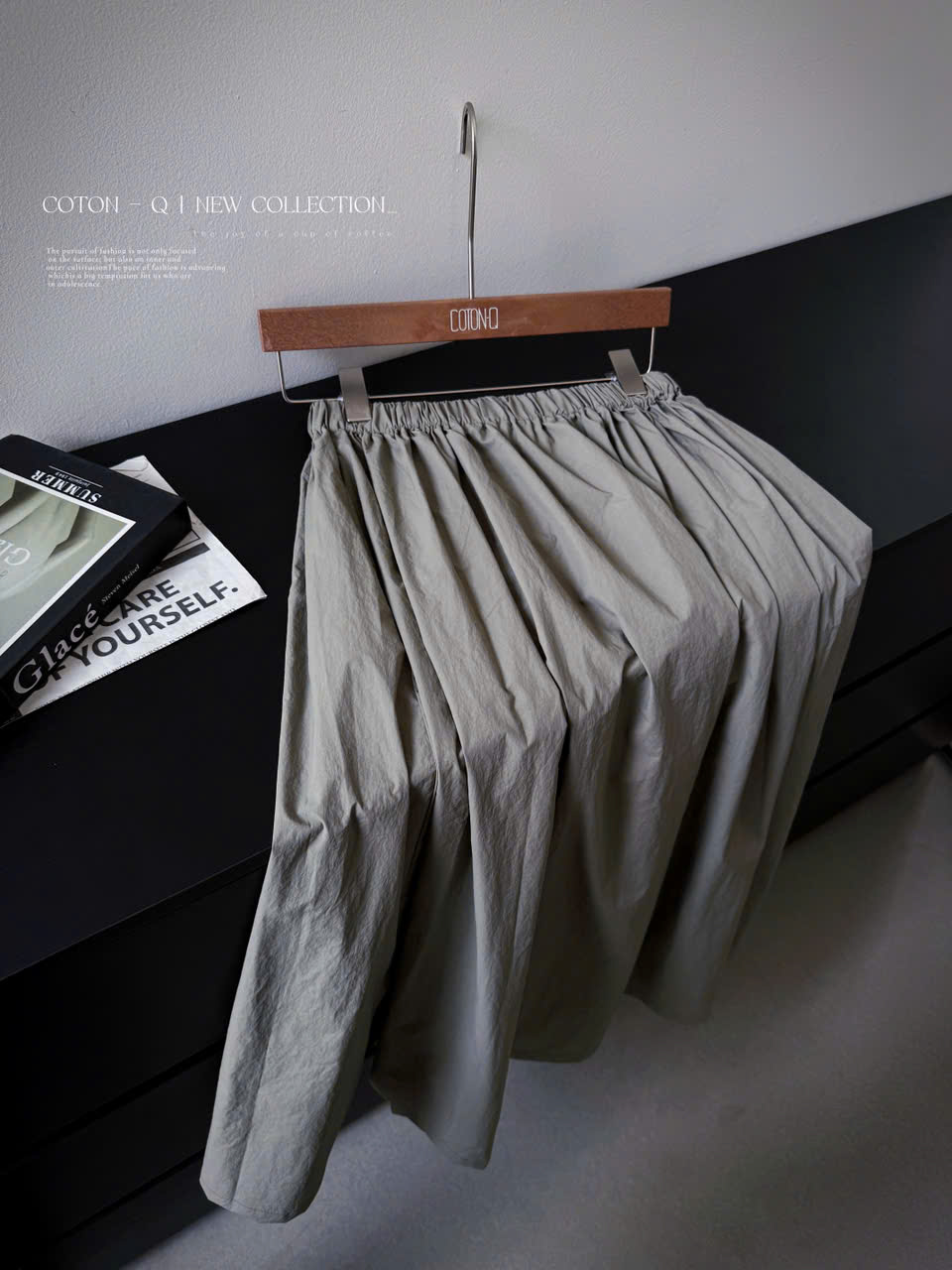 Chân váy dài lưng thun ( RÊU )_thumbnail_7