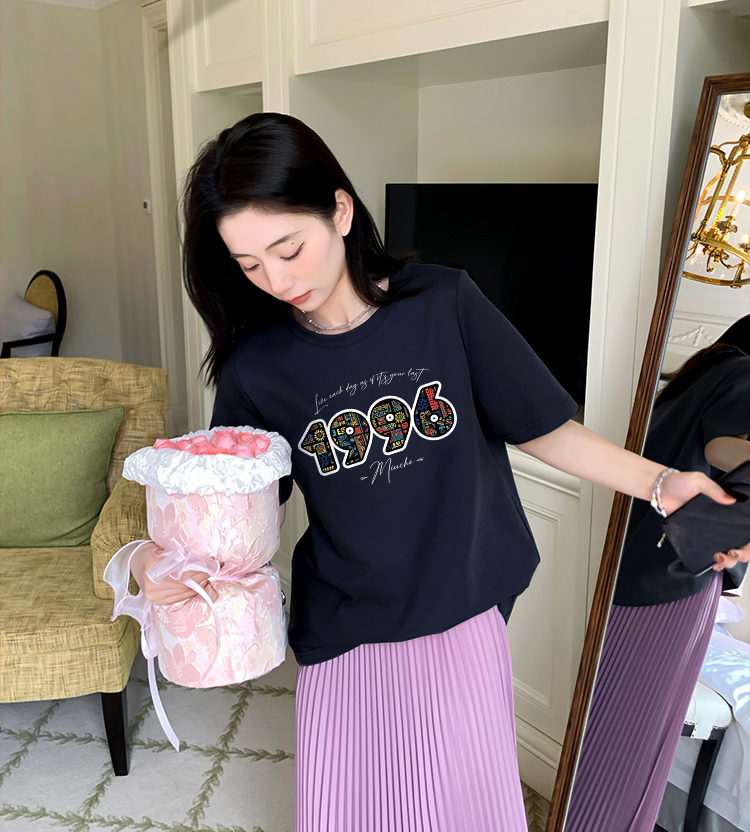 Áo thun nữ in năm sinh 1996 form vừa regular vải cotton 4c thoáng mát ARD1783 Miucho Chic in mix_thumbnail_6