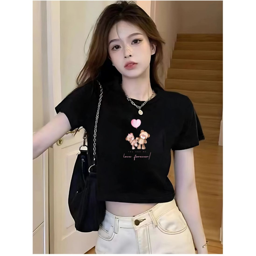 [Form Ôm] Áo croptop nữ ôm body màu đen in hình - Áo thun nữ dáng croptop ôm Loza - G0261_thumbnail_10