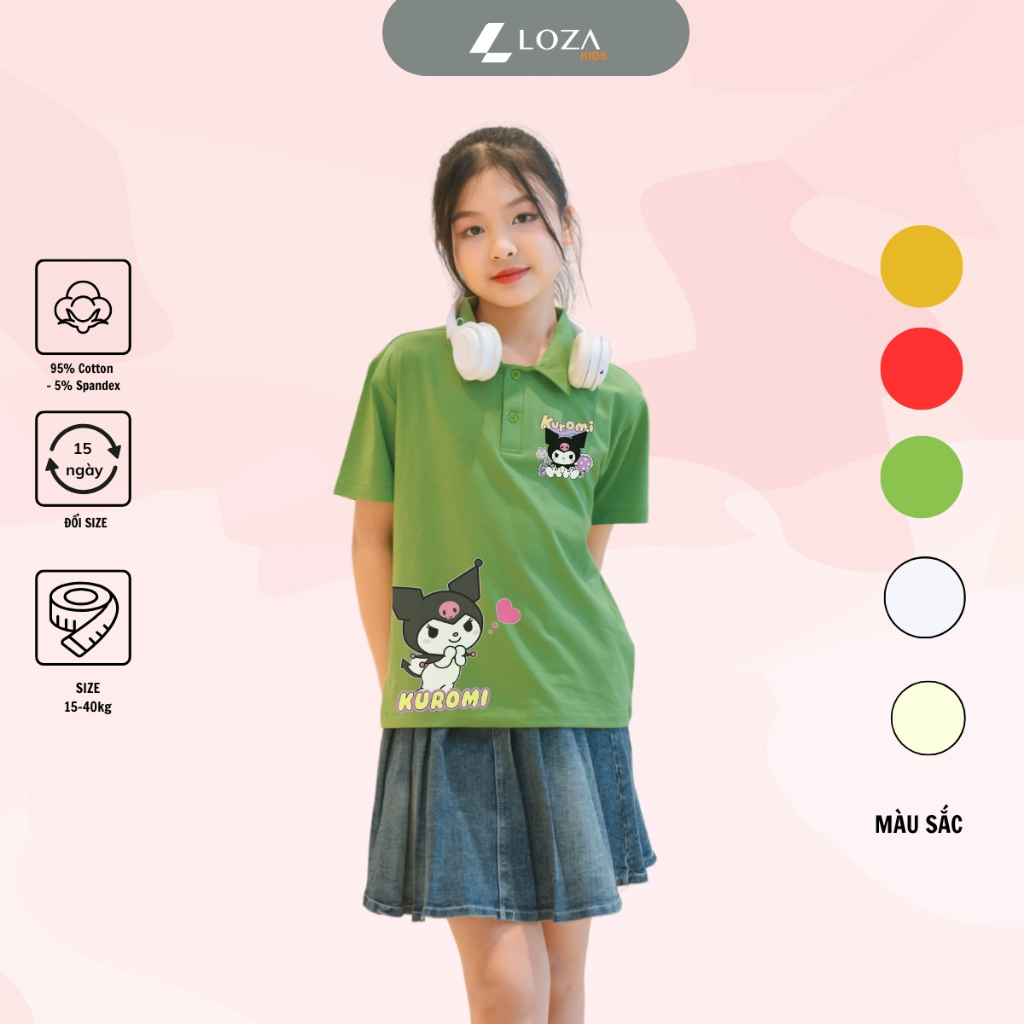 Áo polo bé gái in hình KUROMI - Loza Kids PL3206_thumbnail_4