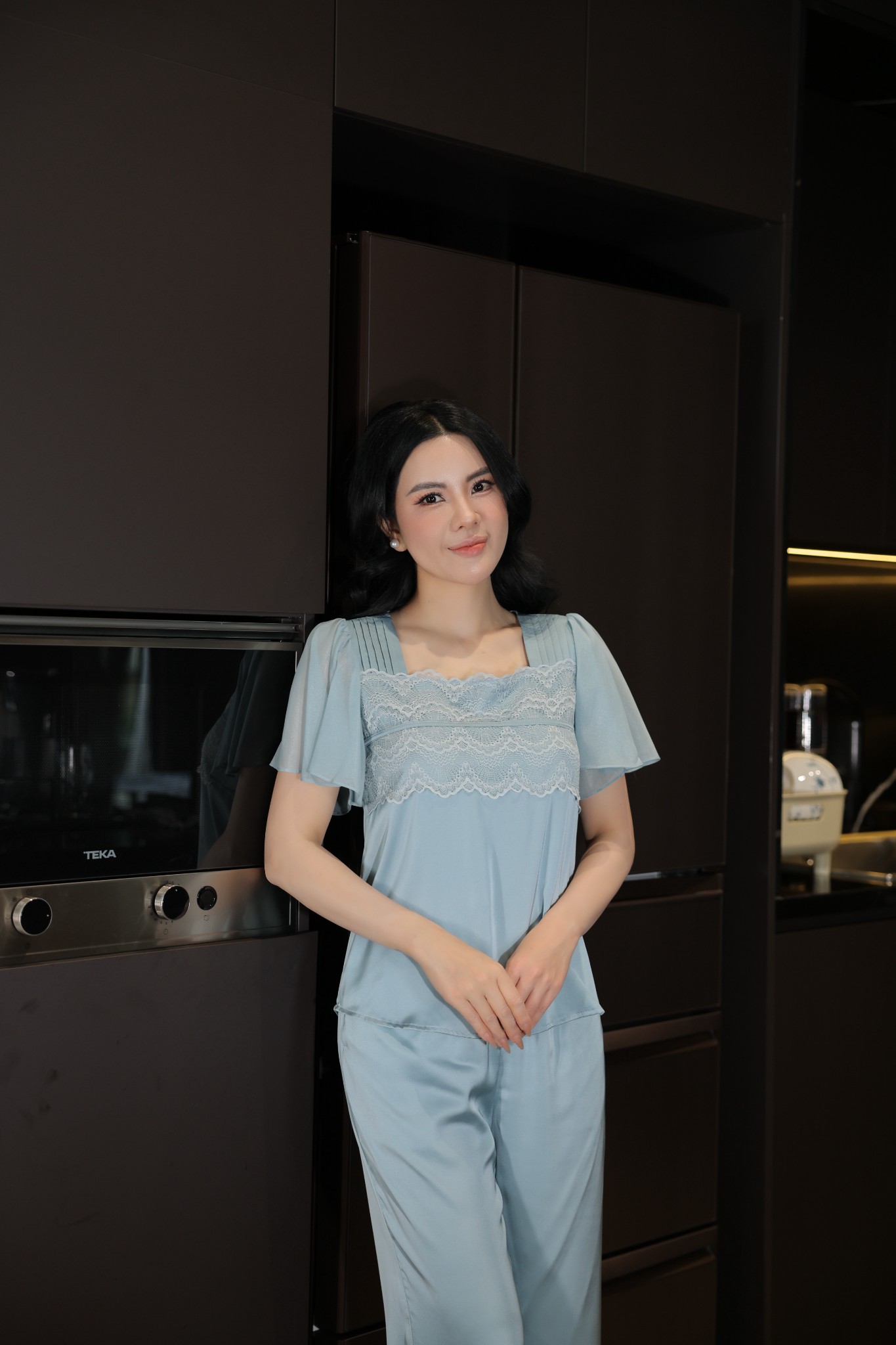 Bộ ngủ áo cộc tay, quần dài BN393