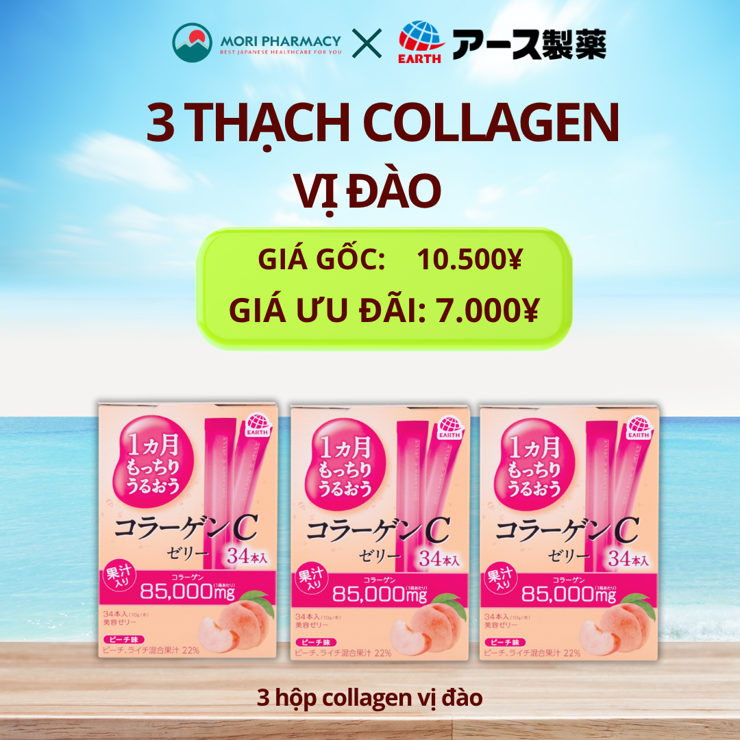 Combo 3 hộp thạch collagen Đào