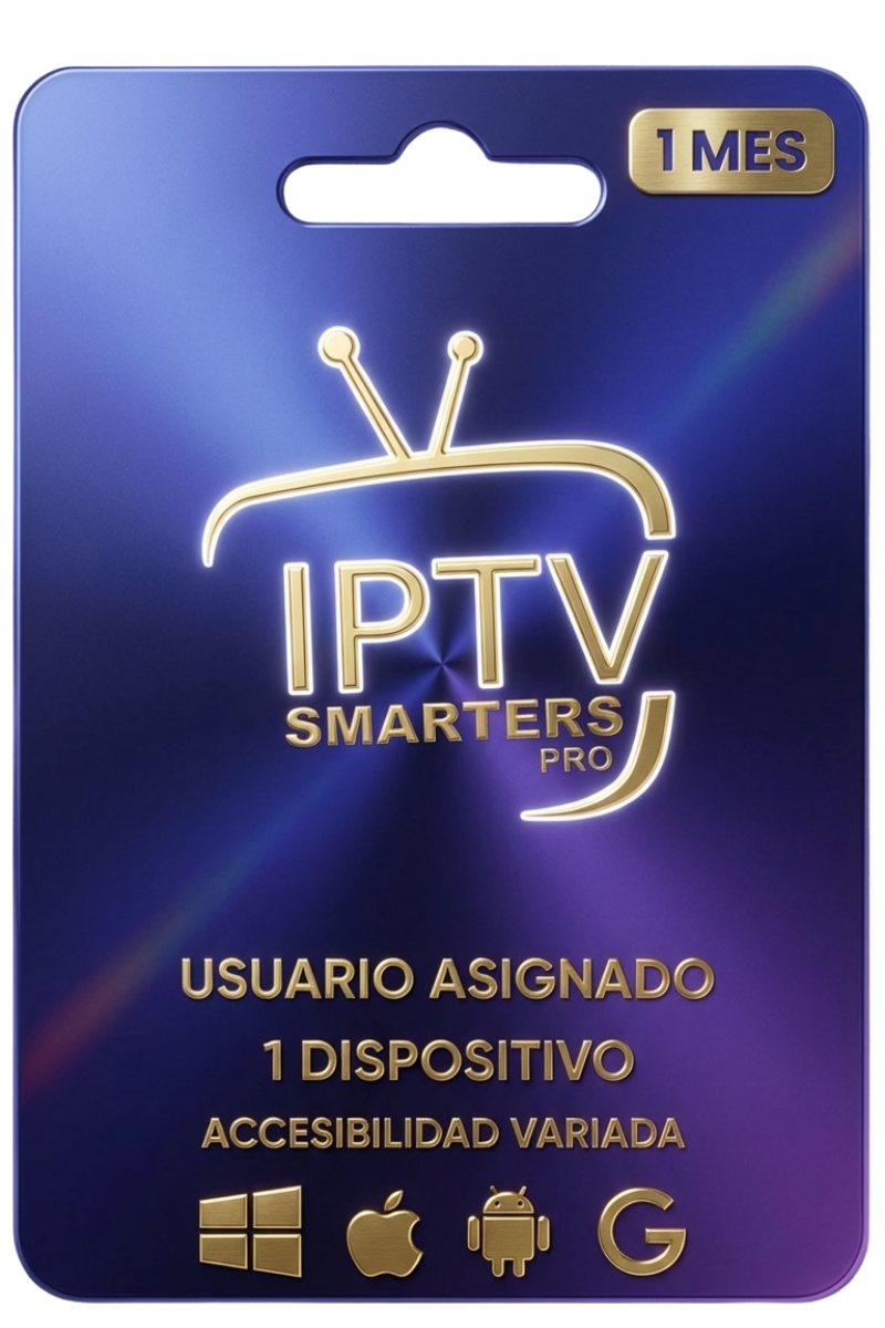 IPTV SMARTERS PRO (1 DISPOSITIVO) 30 DIAS