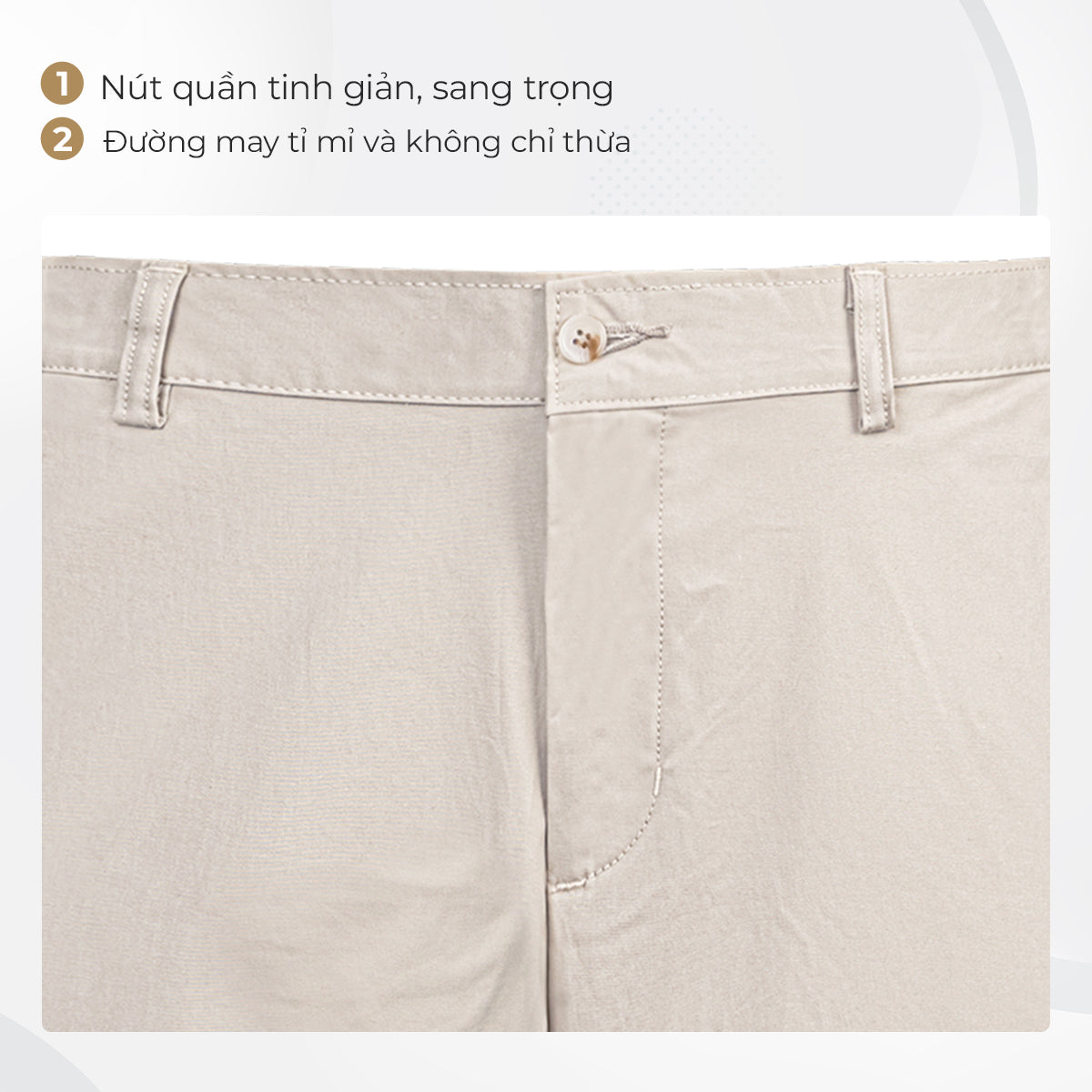 Quần Shorts Nam Màu Be Vải Kaki và thông tin chi tiết