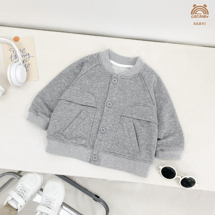 Áo khoác bomber XÁM NHẠT súp túi_thumbnail_1