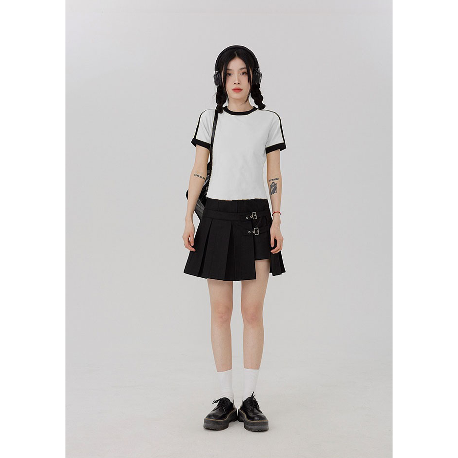 Áo baby tee phối trơn ABPVT01 Miucho cotton cổ tròn in basic_thumbnail_4