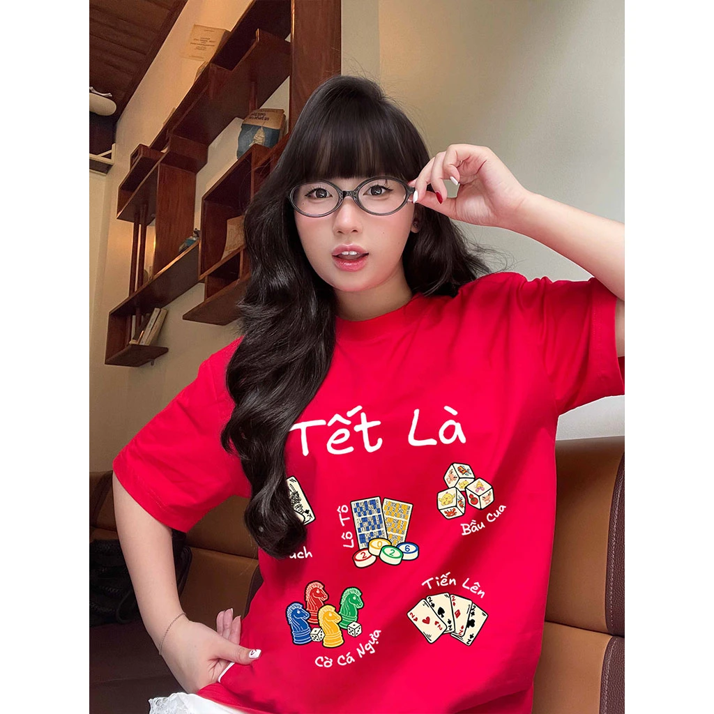 Áo thun Tết Bính Ngọ 2026 form rộng Miucho chất thoáng mát dày dặn hình sắc nét in mix 2937_thumbnail_5