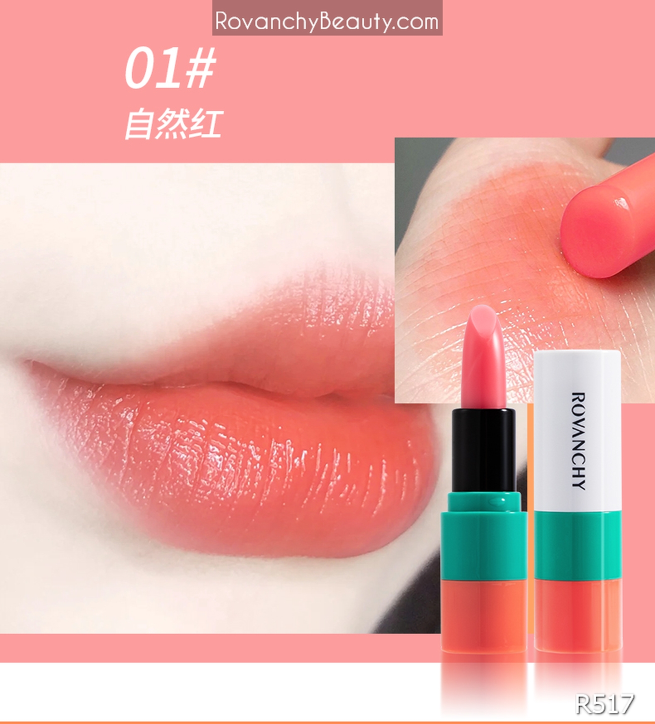 Son dưỡng môi ROVANCHY chiết xuất tự nhiên - Chống nứt nẻ, lên màu tự nhiên, an toàn cho bà bầu R517_thumbnail_2