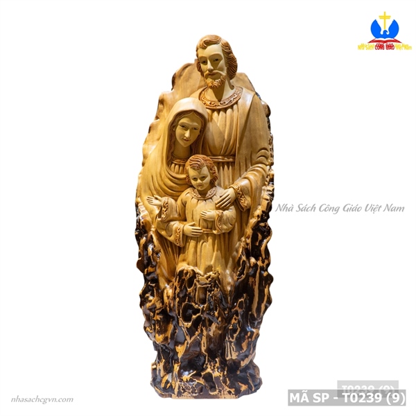 Tượng Gia Đình Thánh Gia gỗ trai lũa 50cm ✔_thumbnail_1