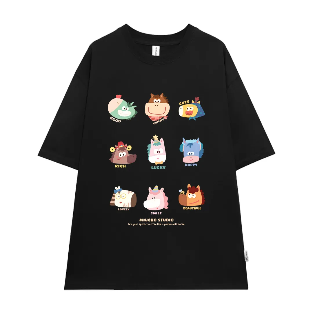 Áo thun Tết Bính Ngọ form rộng Miucho chất vải dày dặn thoáng mát hoạt hình in mix 2877_thumbnail_7