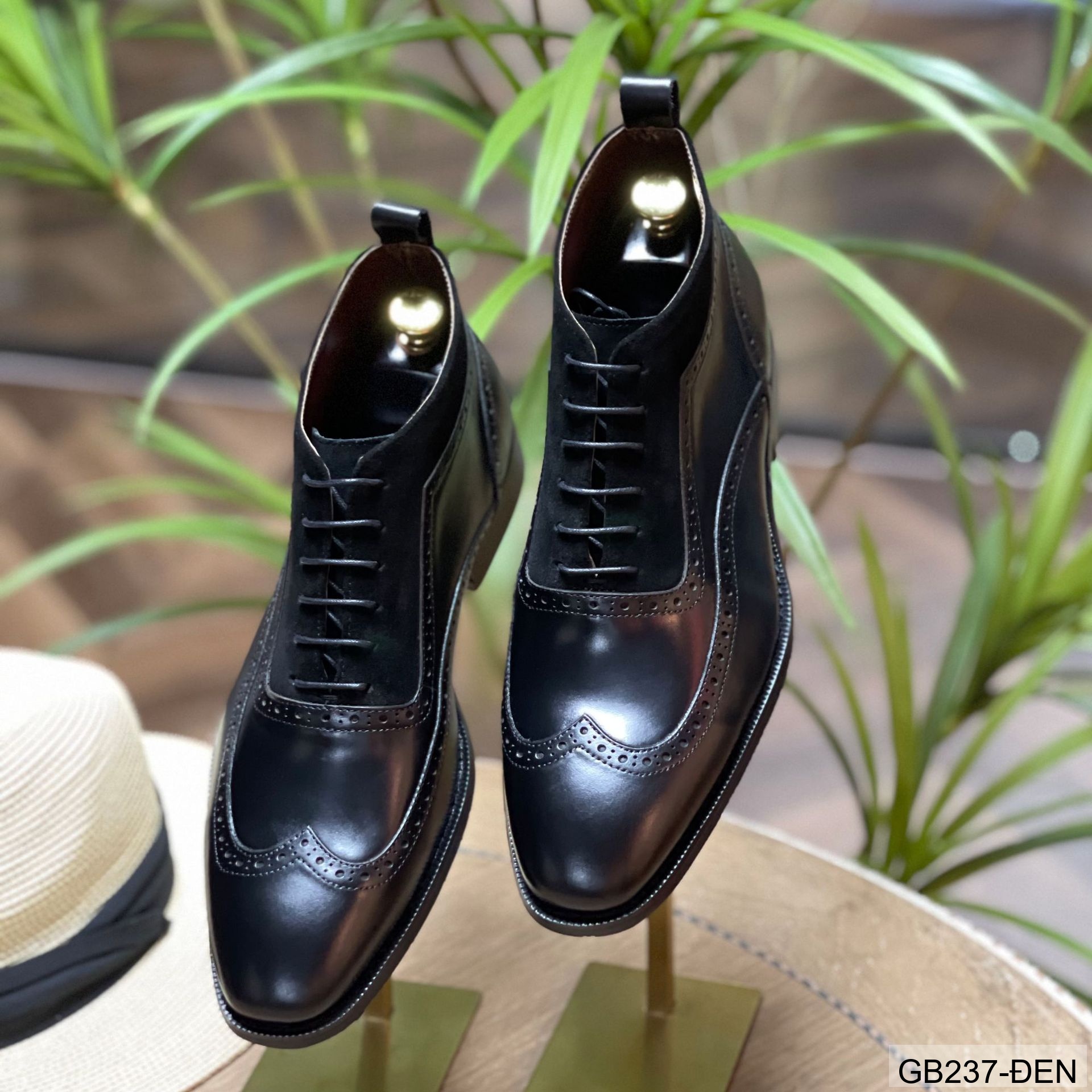 GB237 - Giày Chelsea Nam Da Bò Phong Cách Anh Quốc Đế Cao Su Chống Trượt Màu Đen Nâu_thumbnail_3