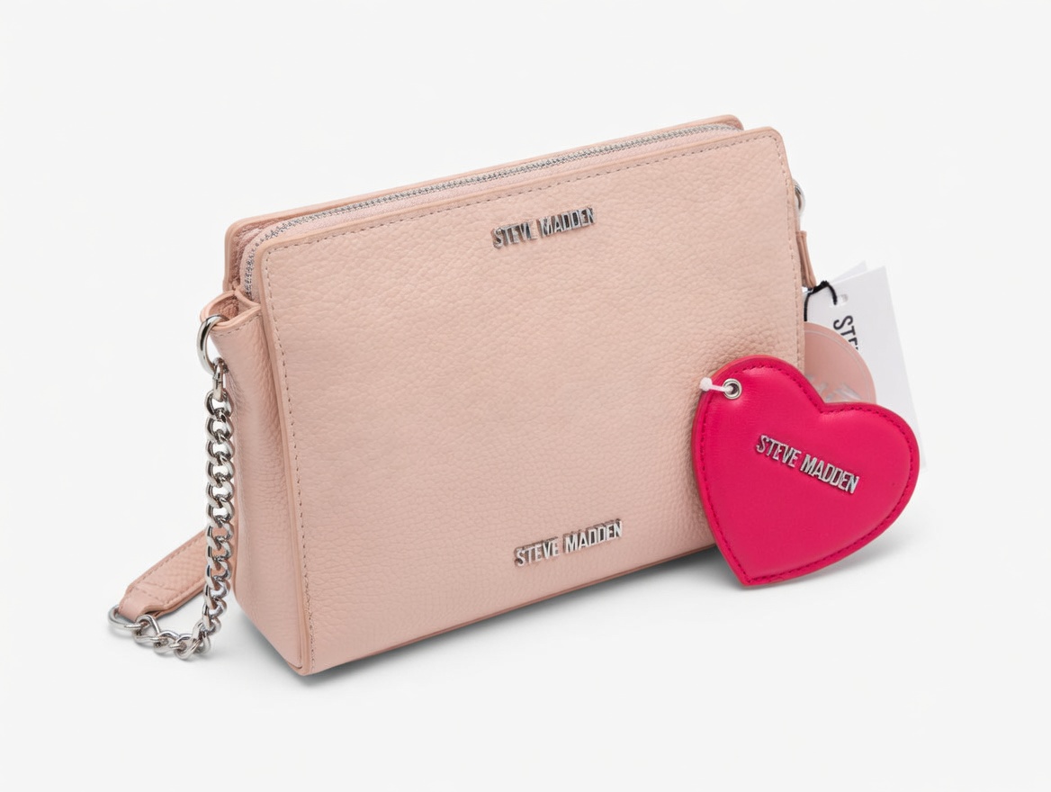 Túi Xách Nữ STEVE MADDEN Hồng Nude – Kèm Ví Tim Xinh Xắn, Thanh Lịch