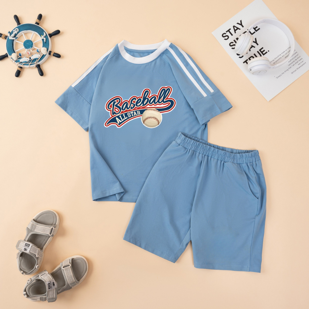 Đồ bộ bé trai phối viền hình BASSEBALL - Loza Kids BF612_thumbnail_5