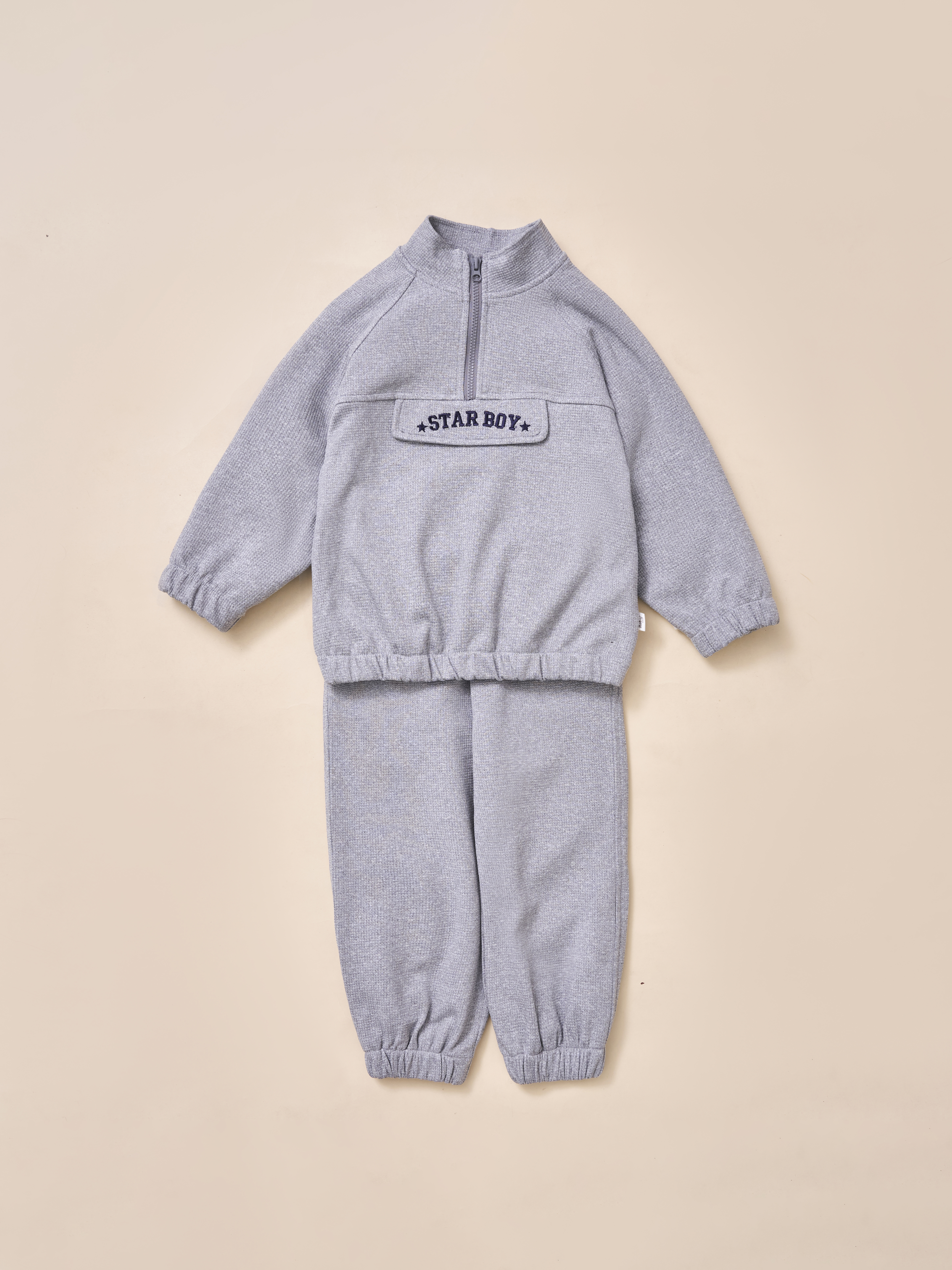 Set áo cổ trụ mở khóa quần bo gấu