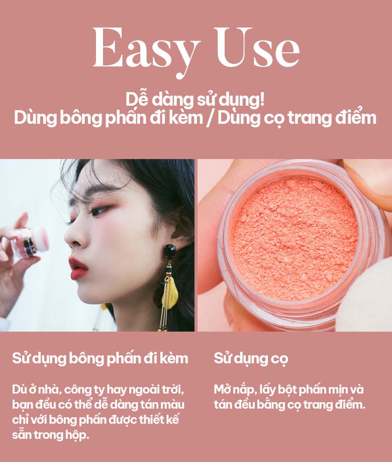 HOPE GIRL 3D POWDER BLUSHER - Phấn Má Hồng 3D Tự Nhiên Bền Màu Mịn Lì - Chiết Xuất Nguyên Liệu Thiên Nhiên Từ Jeju & Bột Thạch Anh Tím - 5g - [HG003]_thumbnail_4