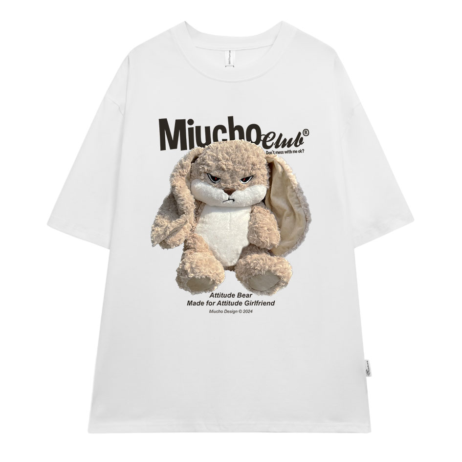 Áo thun cặp đôi couple local brand form rộng ATD722 Miucho cotton cổ tròn in graphic