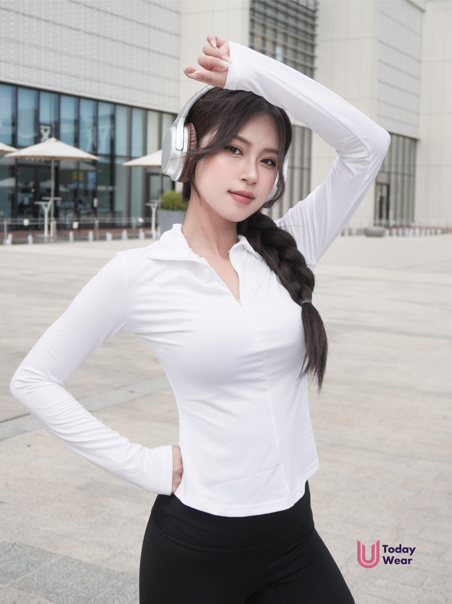 Áo thể thao nữ dài tay cổ polo có bigsize Jolie Long Top_thumbnail_3