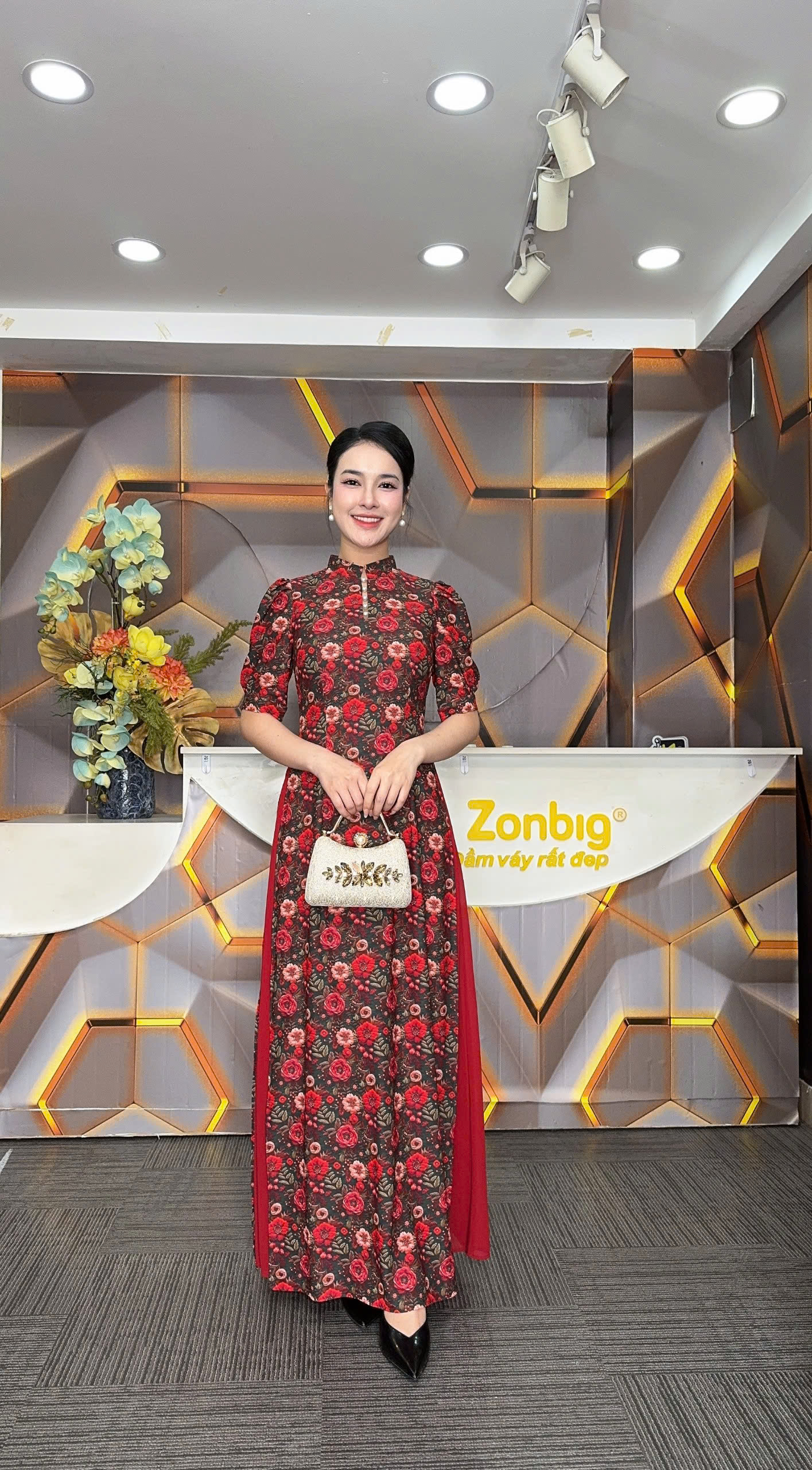 Đầm giả áo dài - Y1900 - Thương hiệu Zonbig