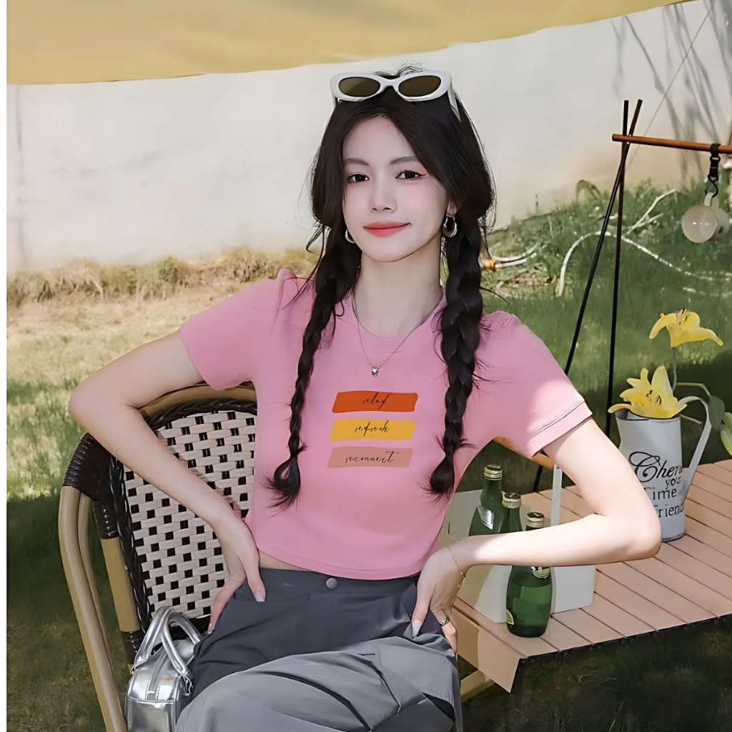 [Form Ôm] Áo croptop nữ in hình - Áo thun croptop dáng ôm ngắn - LOZA CR7862_thumbnail_2