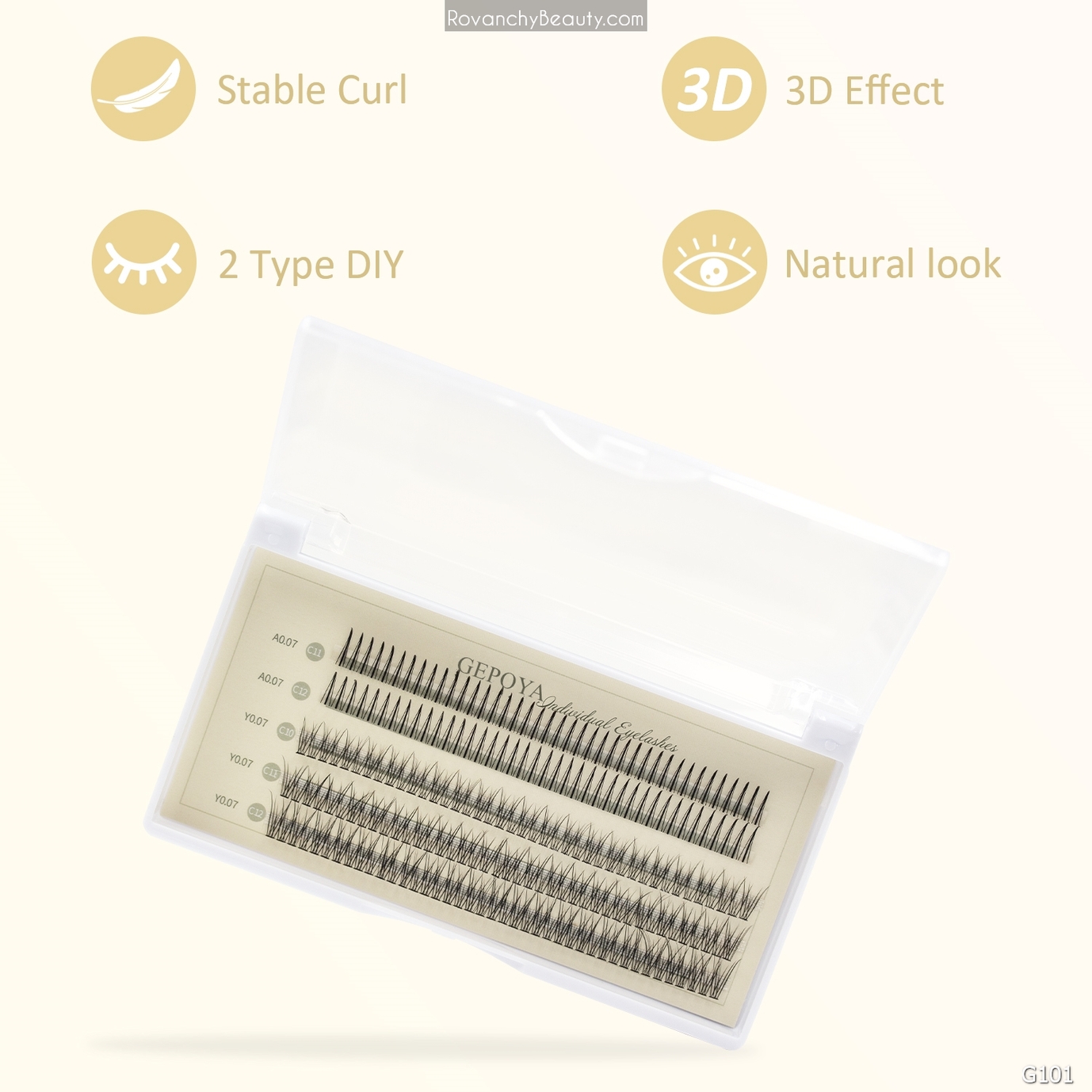 G101 Lông Mi Giả GEPOYA 120 Clusters - Tự Nhiên, Nhẹ, Dễ Gắn, Không Gây Kích Ứng - Mi Giả Tự Dán Chuyên Nghiệp_thumbnail_11