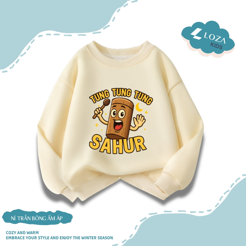 Áo sweater bé trai BST Brainrot, Tung Tung Sahur  - Áo nỉ trẻ em cổ tròn size từ 15-40kg  Loza Kids IN011_thumbnail_12