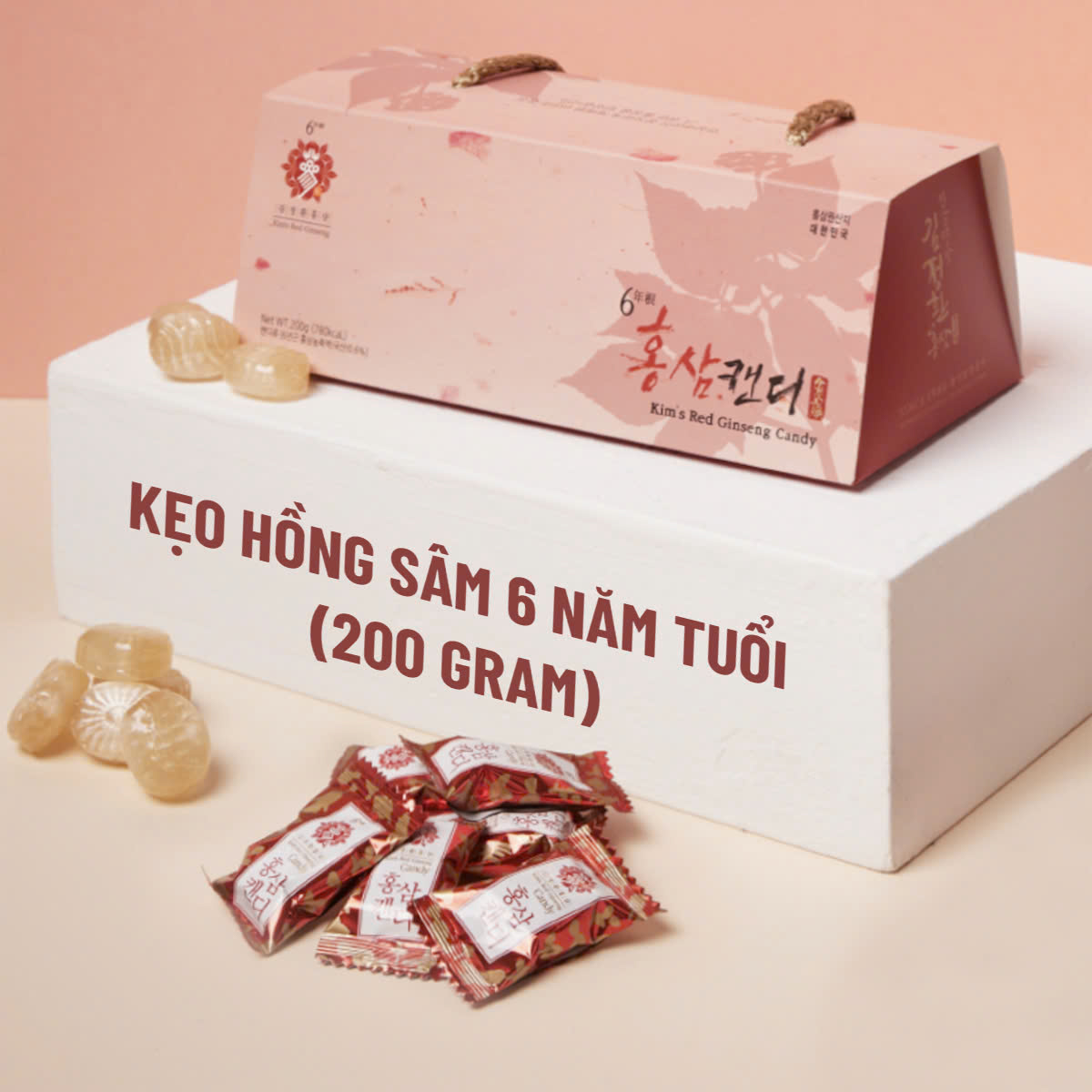 Kẹo Hồng Sâm 6 năm Tuổi 200gr Kim’s Red Ginseng Candy_thumbnail_2