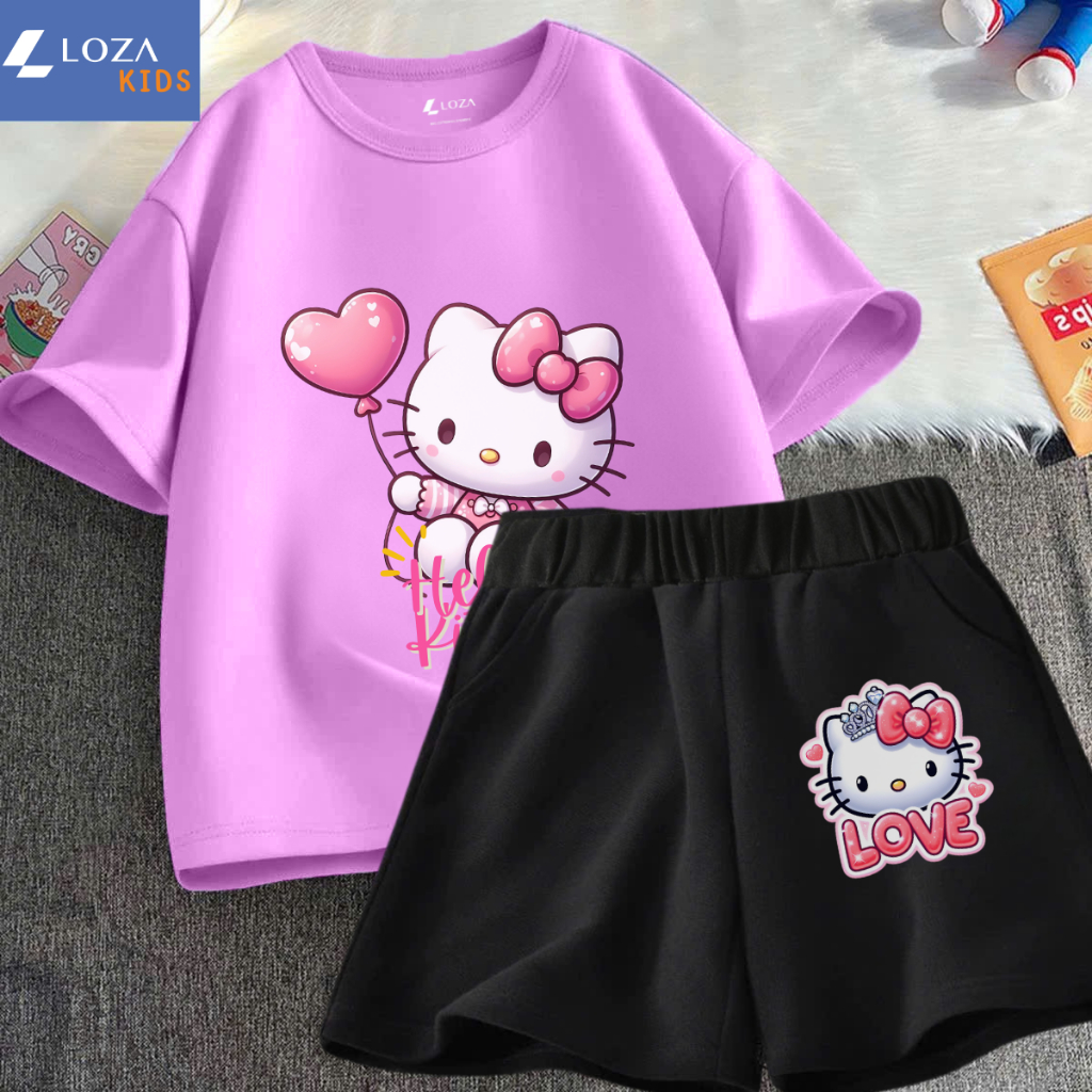 Bộ đồ bé gái in hình Mèo Hello Kitty - Loza Kids SB291_thumbnail_6