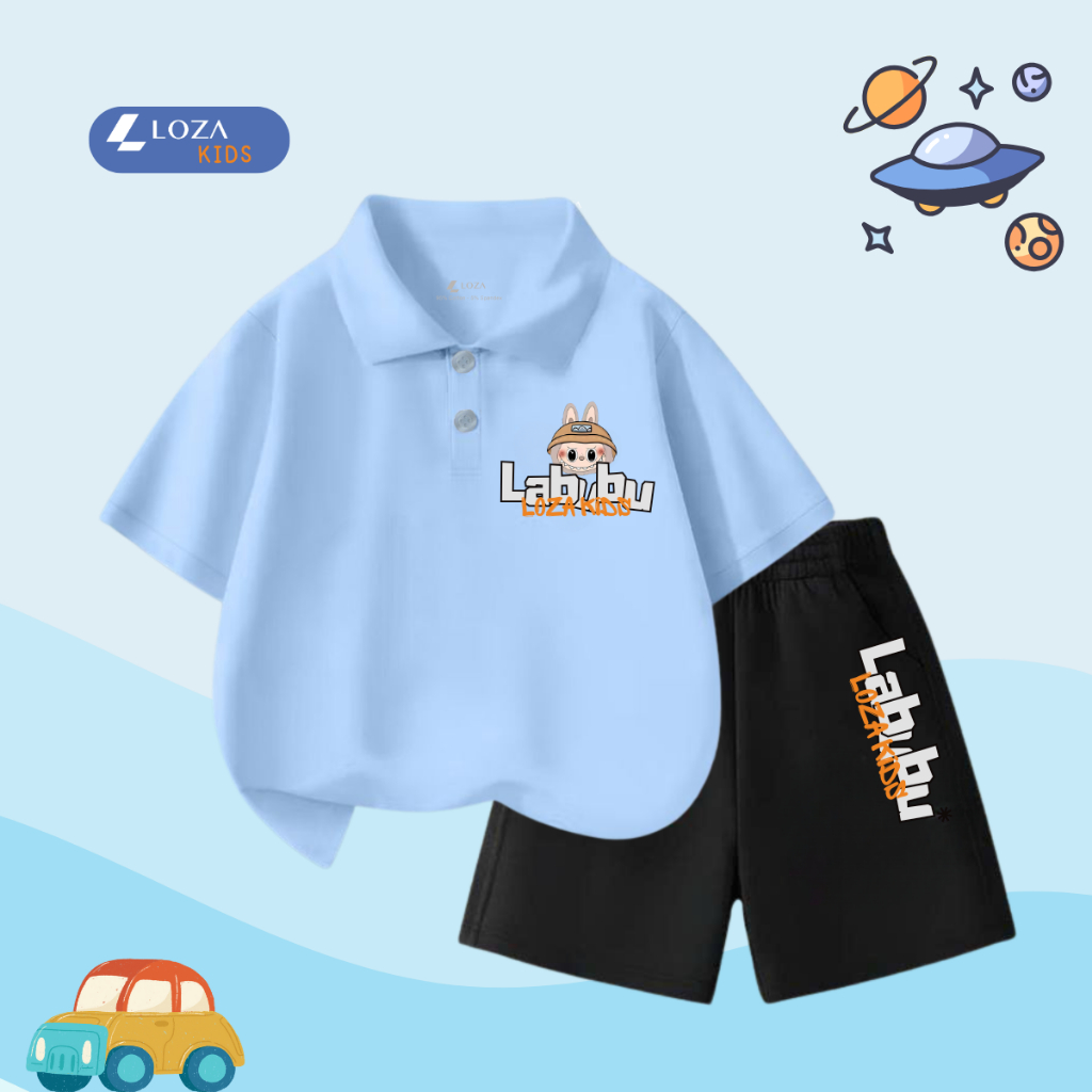 Bộ đồ polo bé trai in hình 'Labubu' - Loza Kids BO245_thumbnail_4